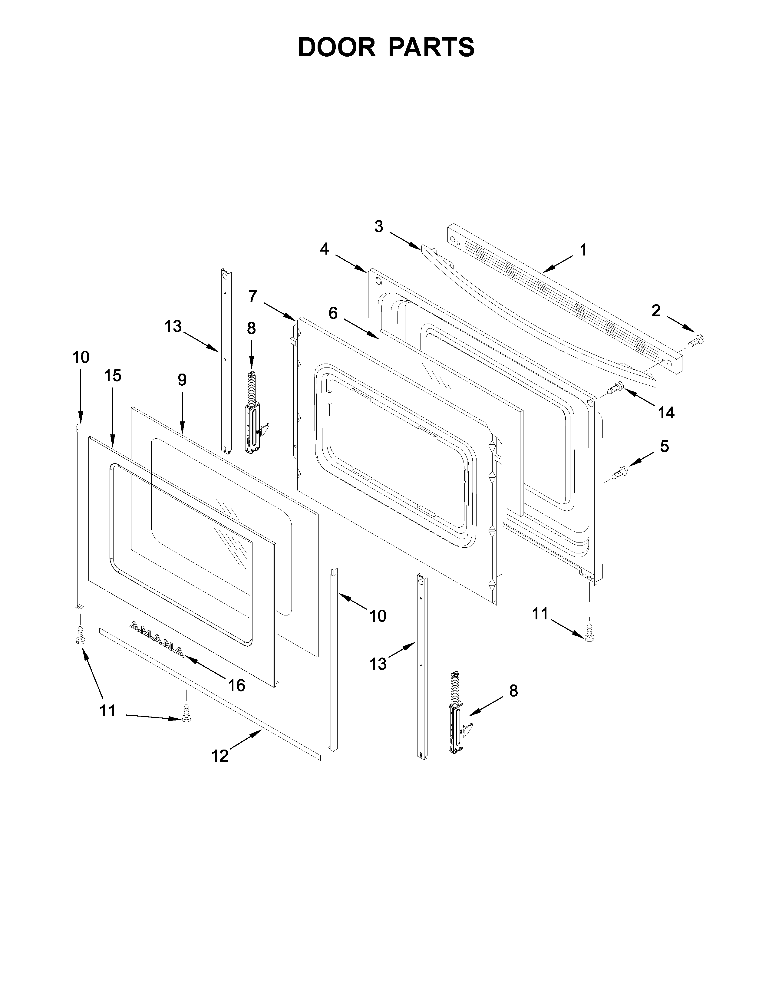 Amana AER6303MFW1 door parts diagram
