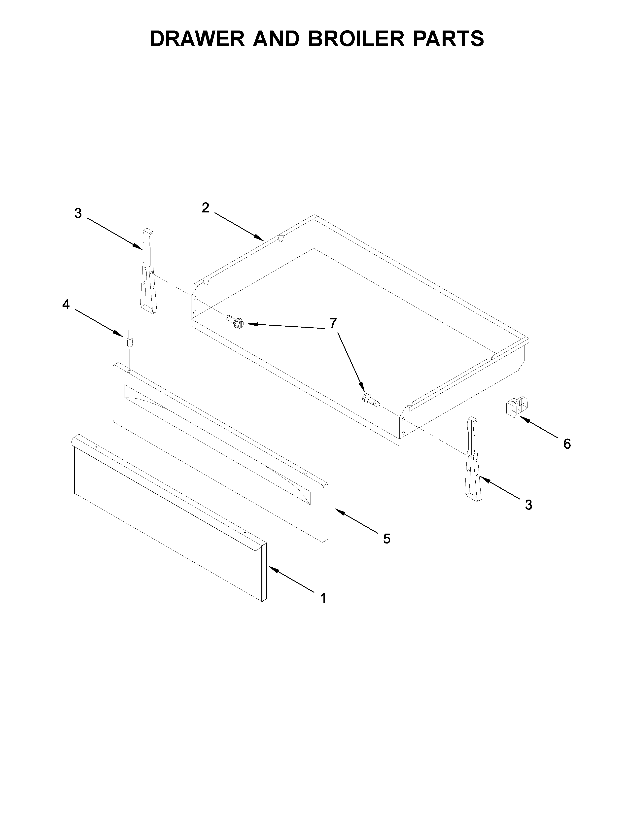 Amana AER6303MFW1 drawer and broiler parts diagram