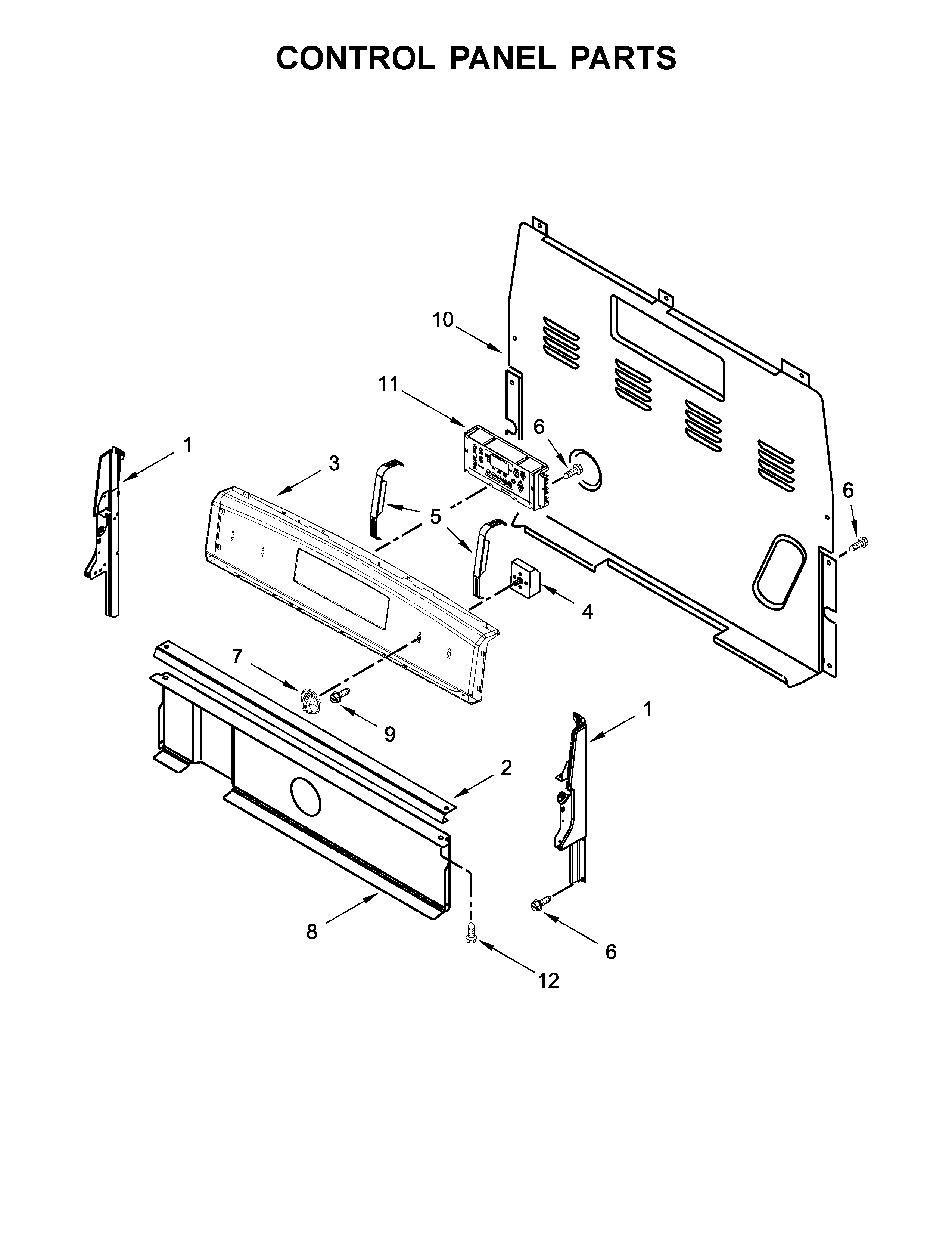 Amana AER6603SFS1 control panel parts diagram