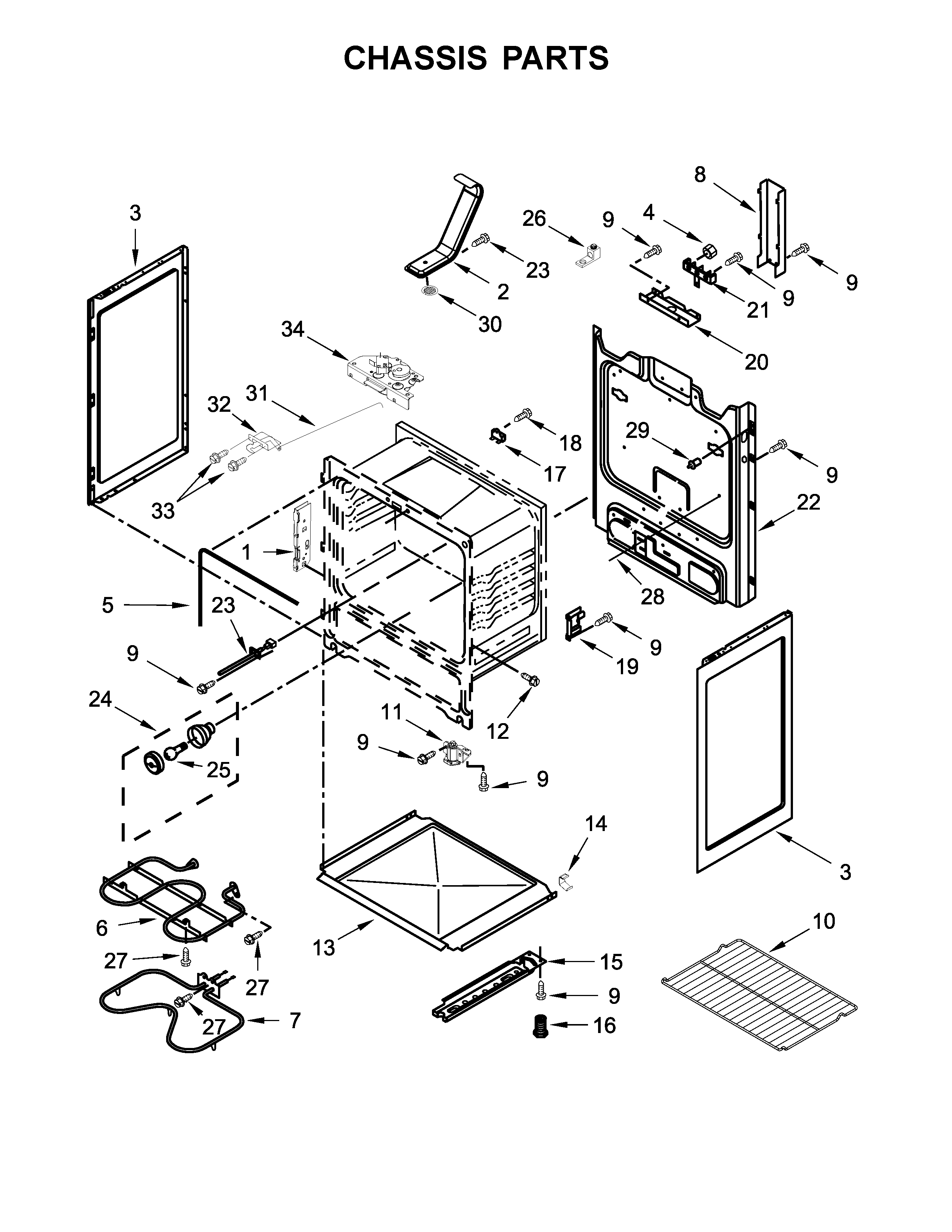 Amana AER6603SFS1 chassis parts diagram