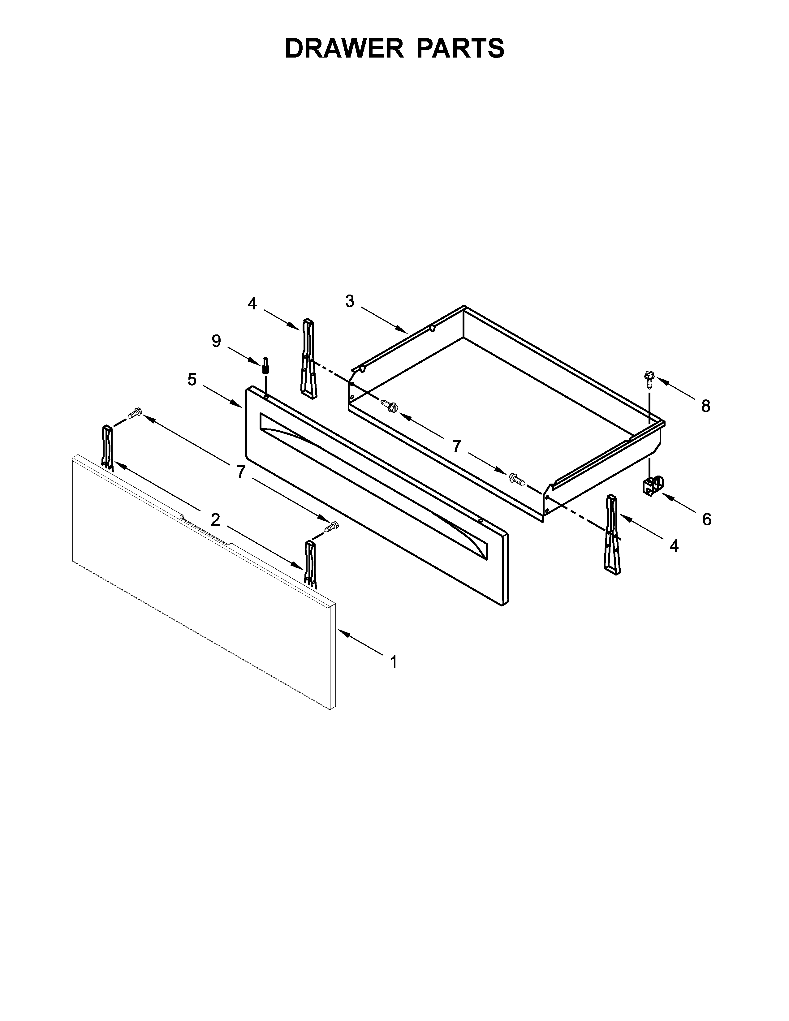 Amana AER6603SFS1 drawer parts diagram
