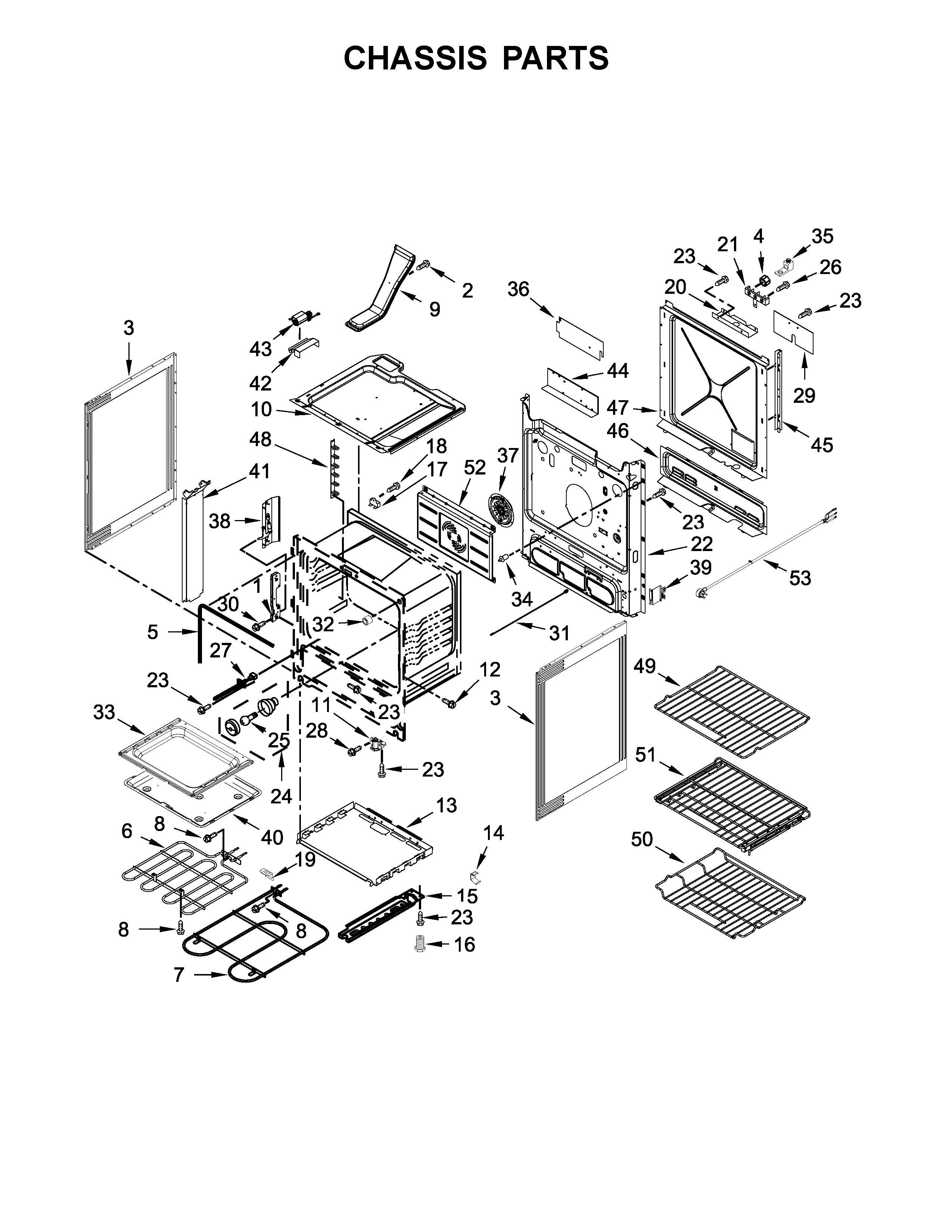 Jenn-Air JES1450CFS0 chassis parts diagram