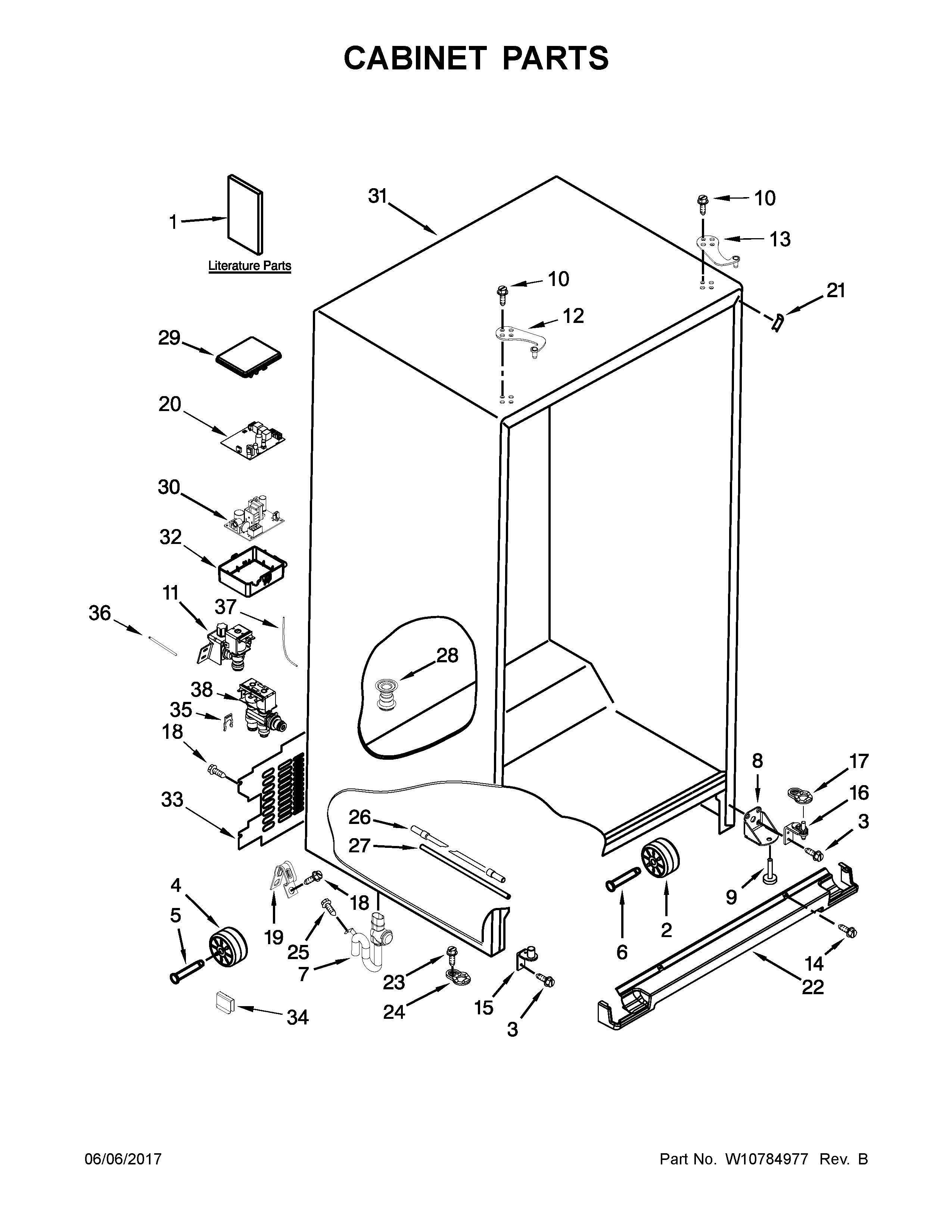 KitchenAid KRSF505ESS00 cabinet parts diagram