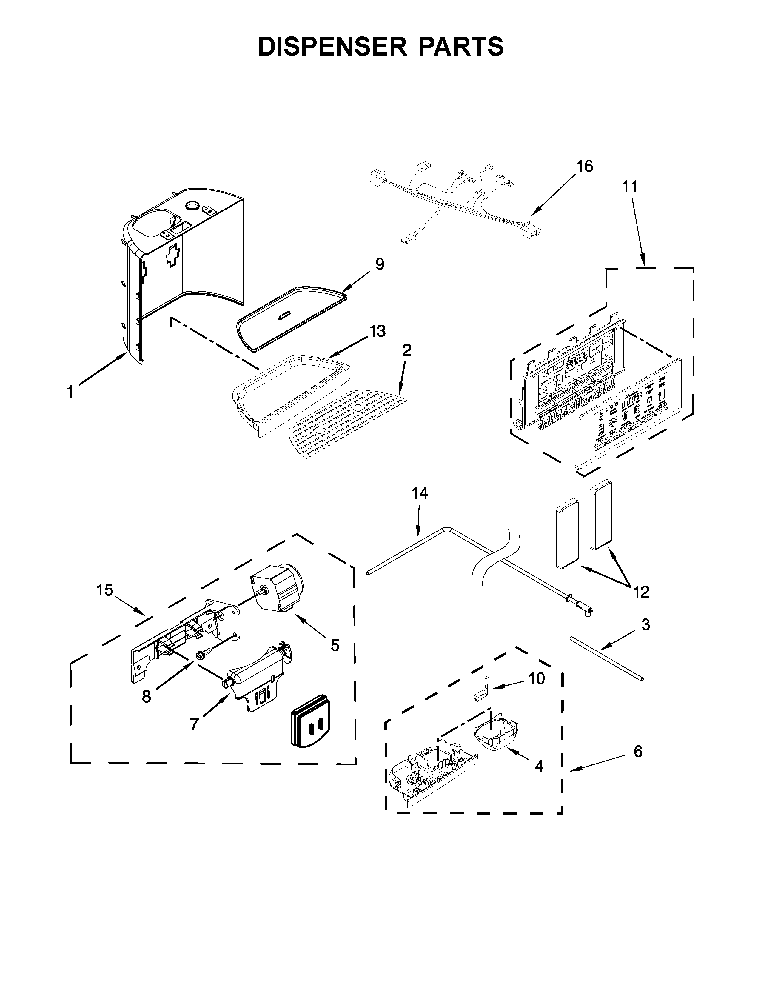 KitchenAid KRSF505ESS00 dispenser parts diagram