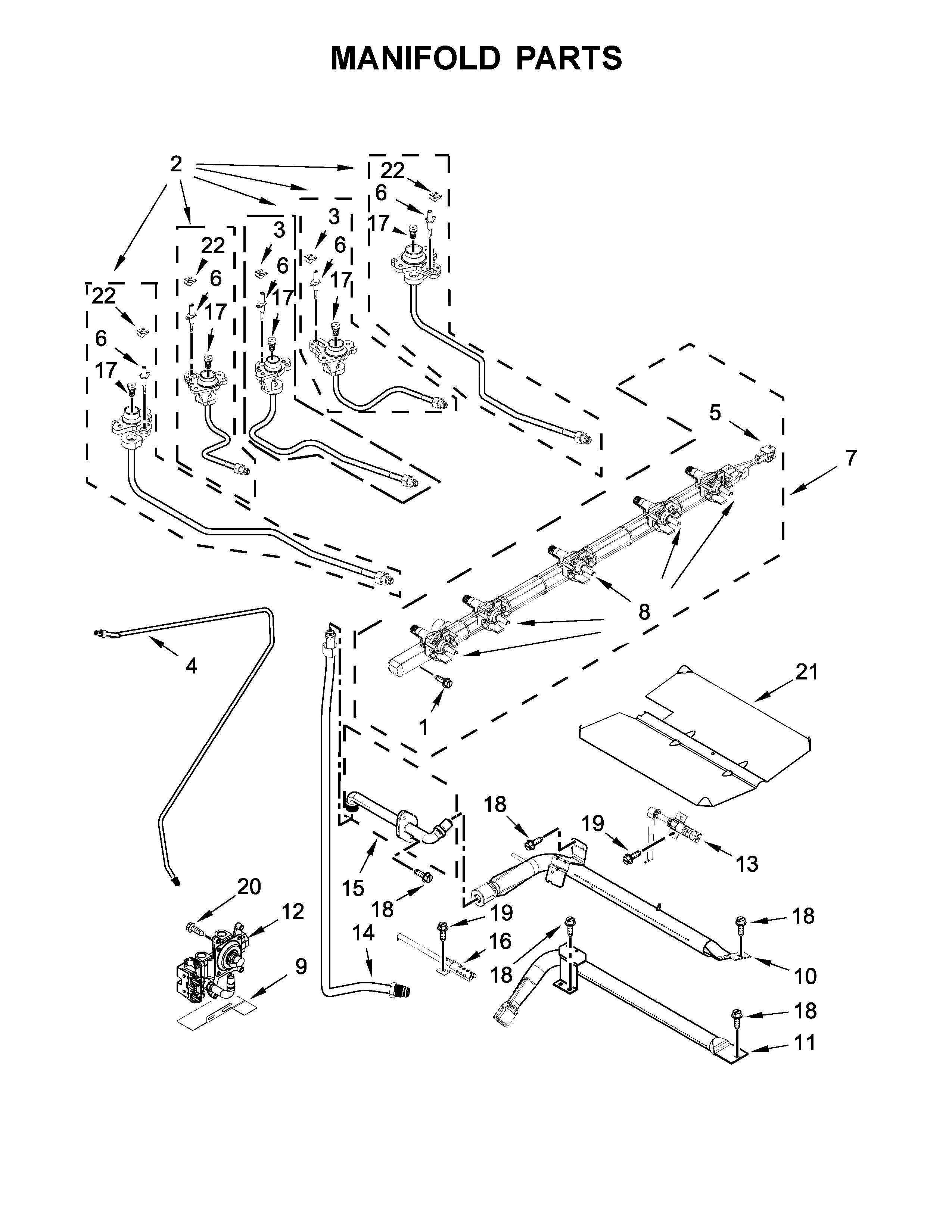 Whirlpool WEG750H0HB0 manifold parts diagram