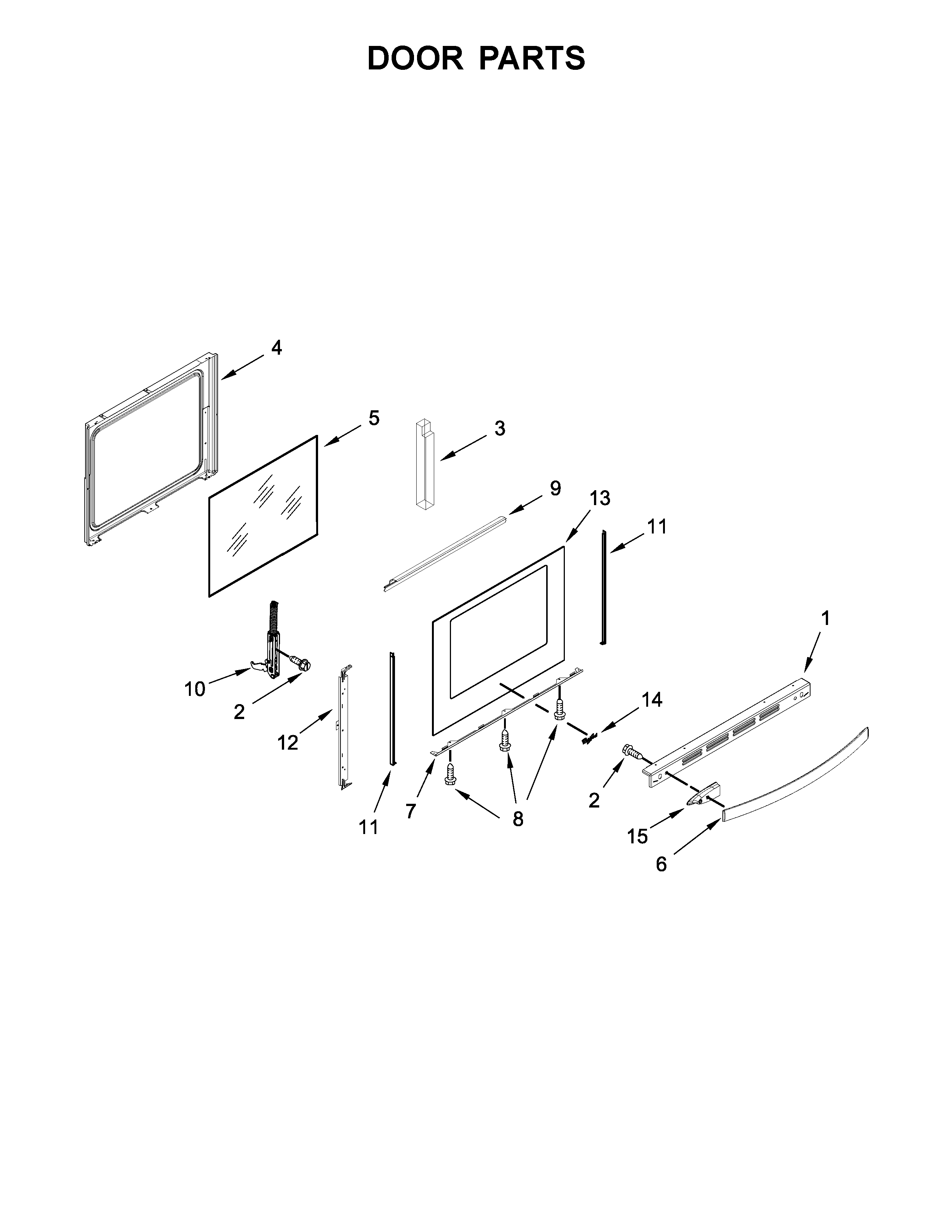 Whirlpool WEG750H0HB0 door parts diagram
