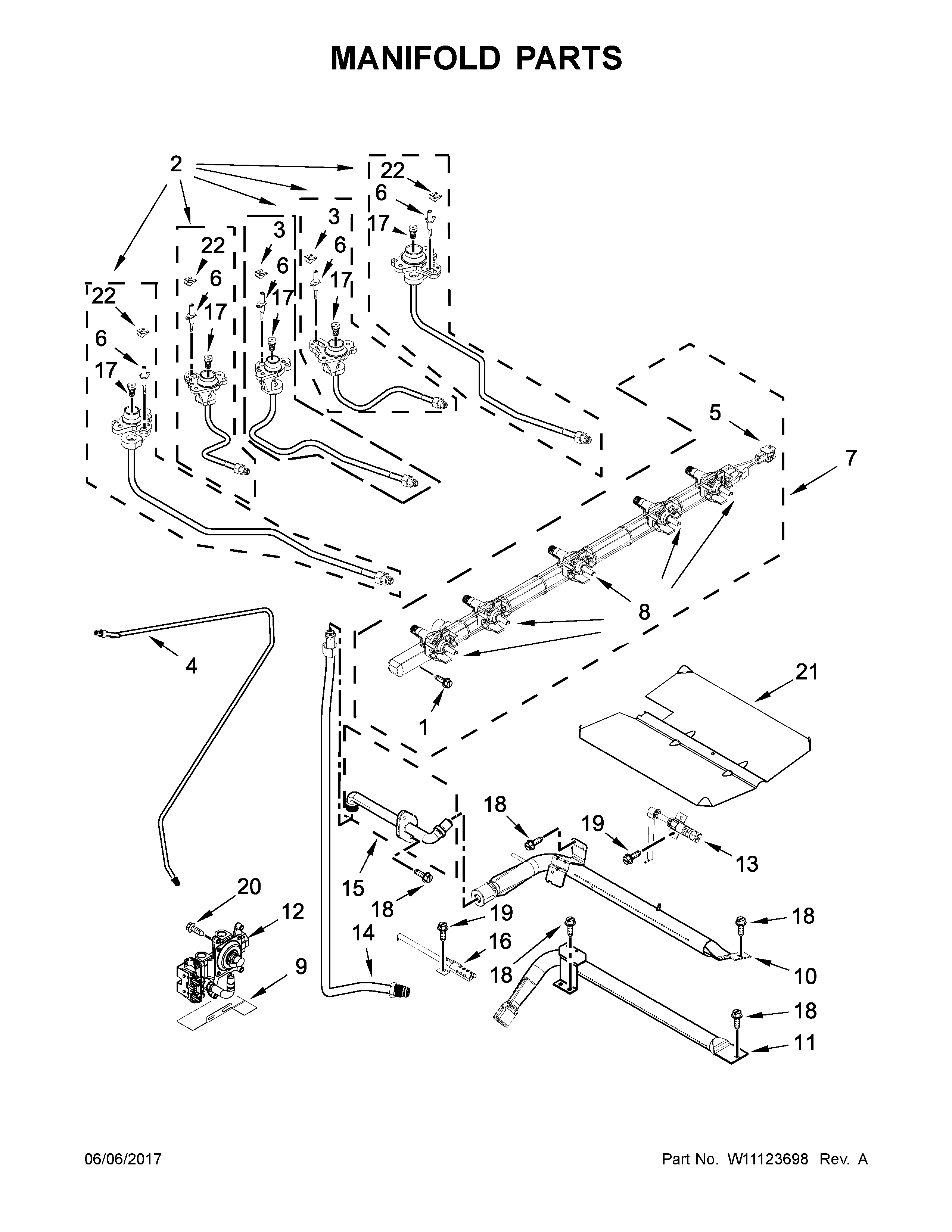 Whirlpool WEG750H0HV0 manifold parts diagram