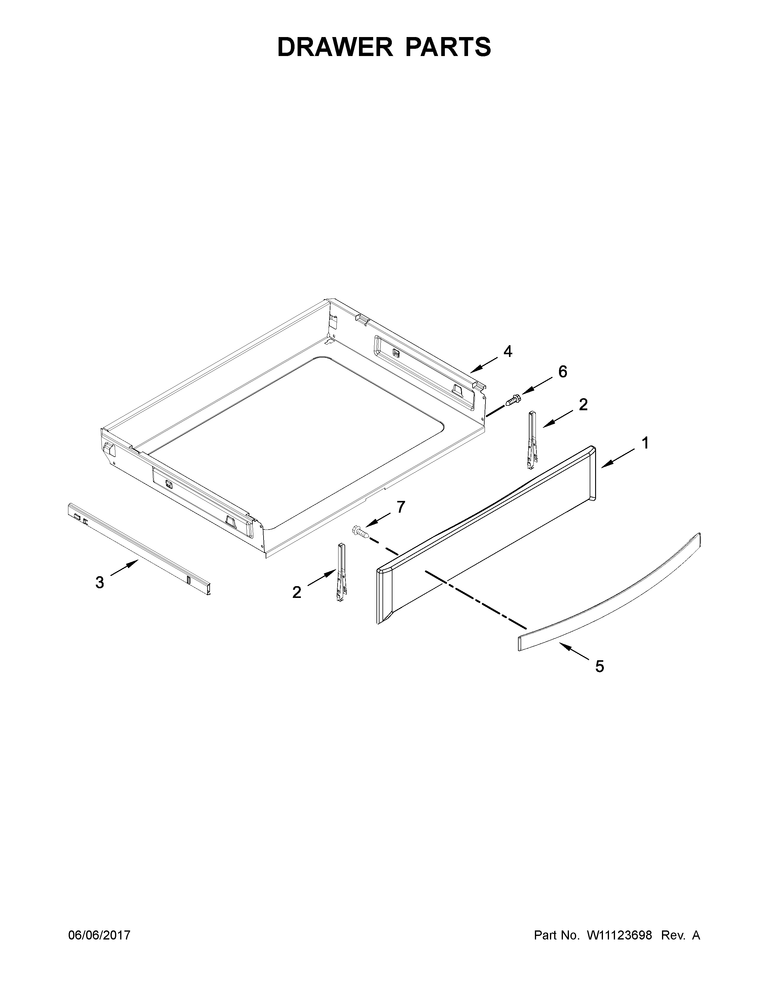 Whirlpool WEG750H0HV0 drawer parts diagram