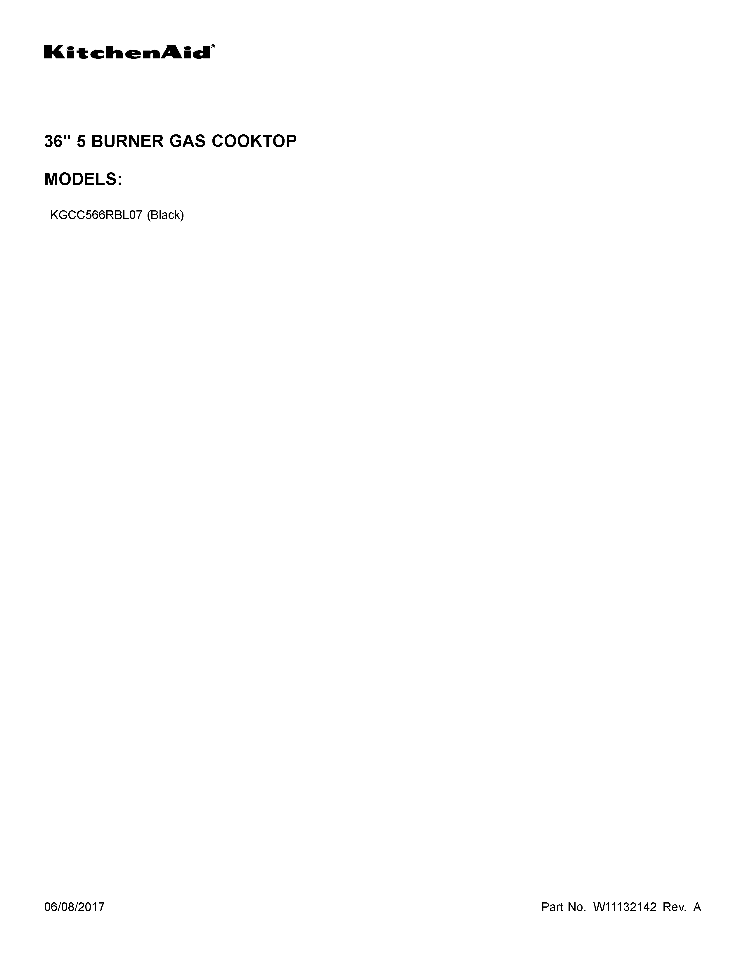 KitchenAid KGCC566RBL07 cover sheet diagram