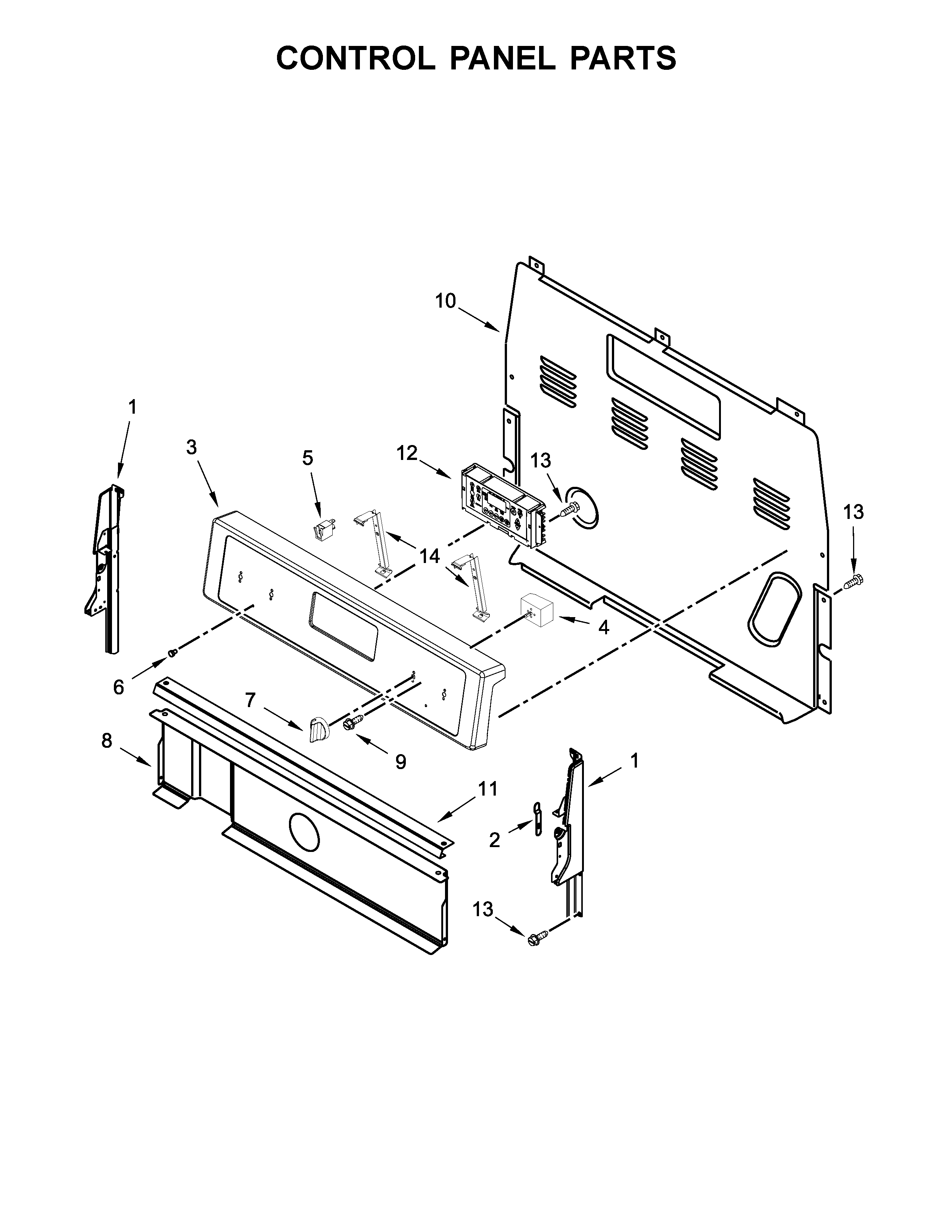 Whirlpool WFE515S0ED1 control panel parts diagram