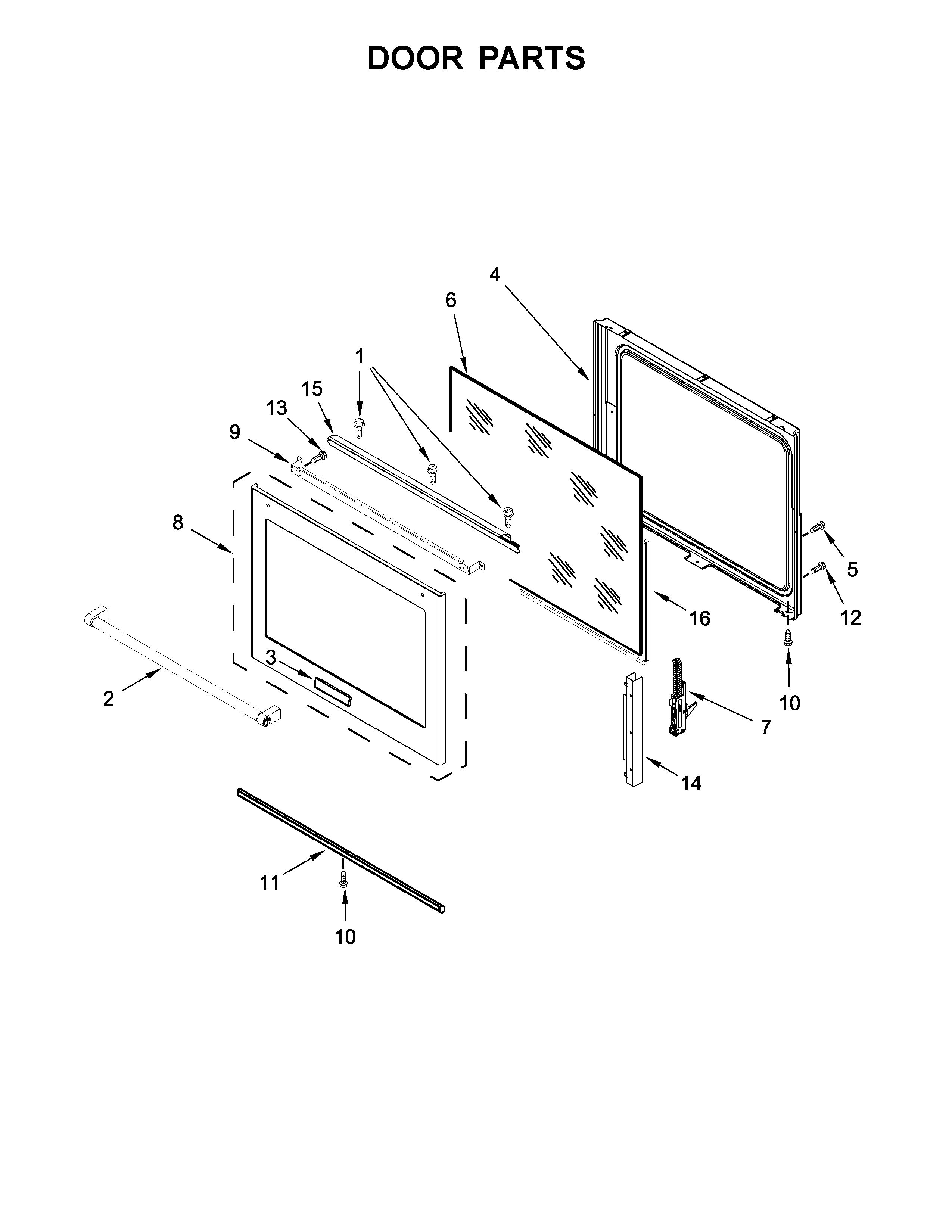 KitchenAid YKSEB900ESS2 door parts diagram