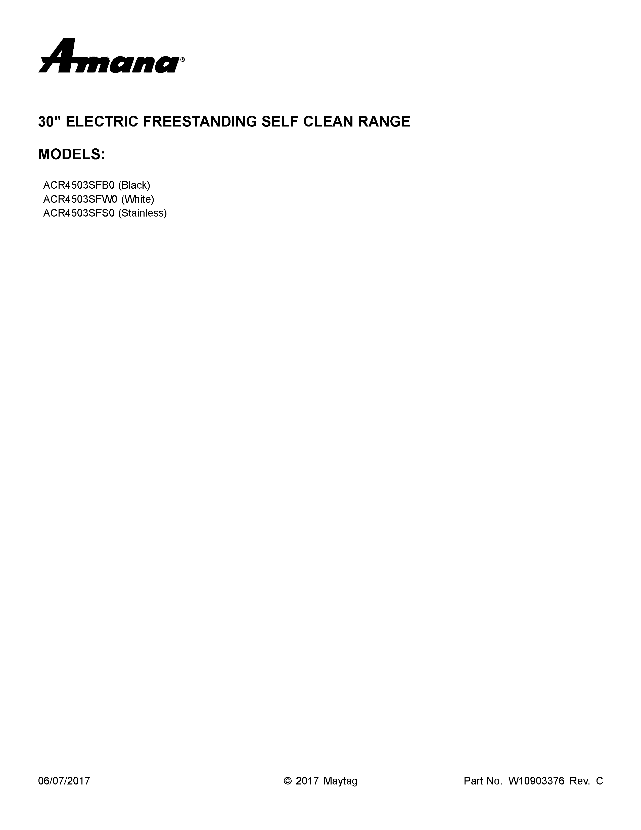 Amana ACR4503SFS0 cover sheet diagram