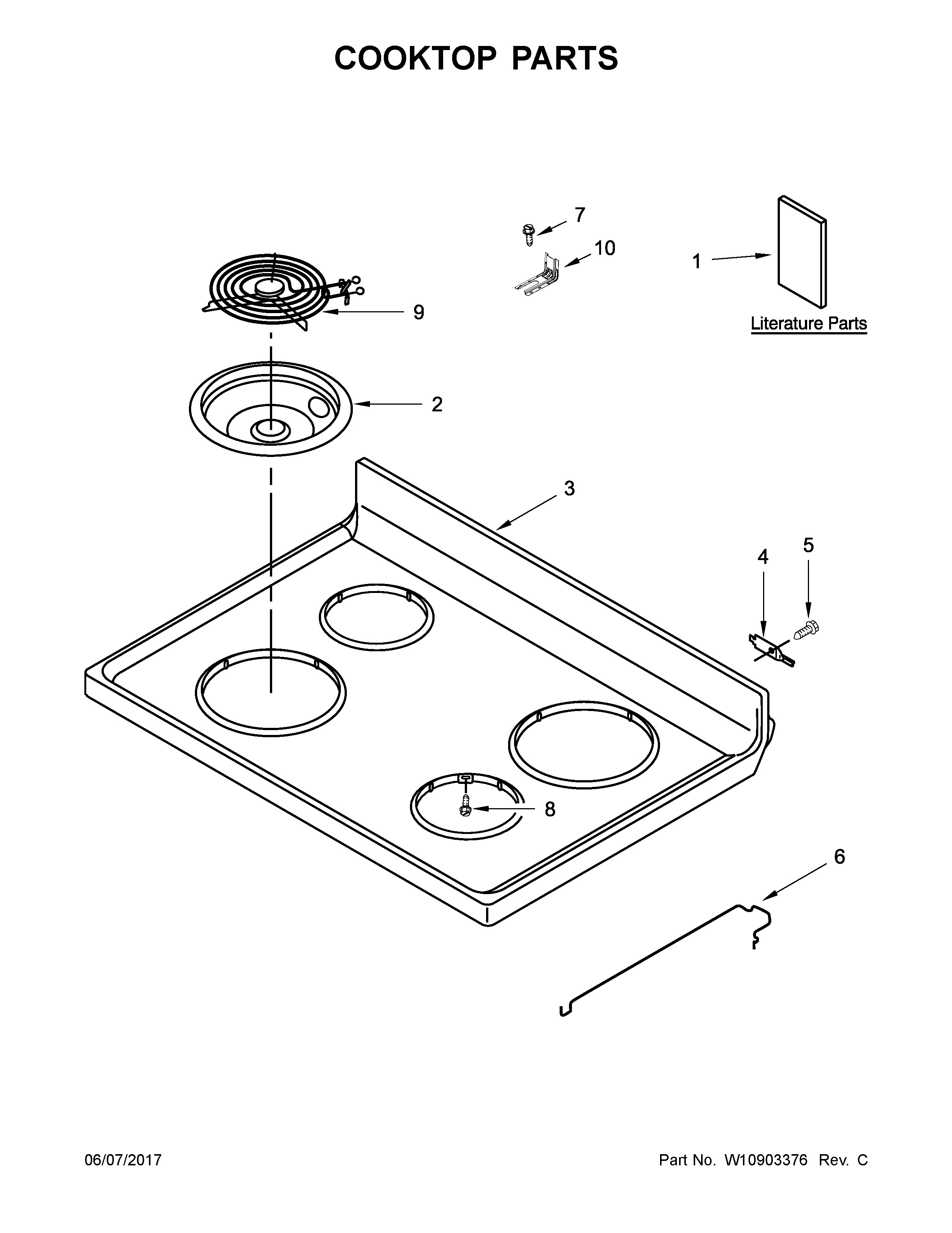Amana ACR4503SFS0 cooktop parts diagram