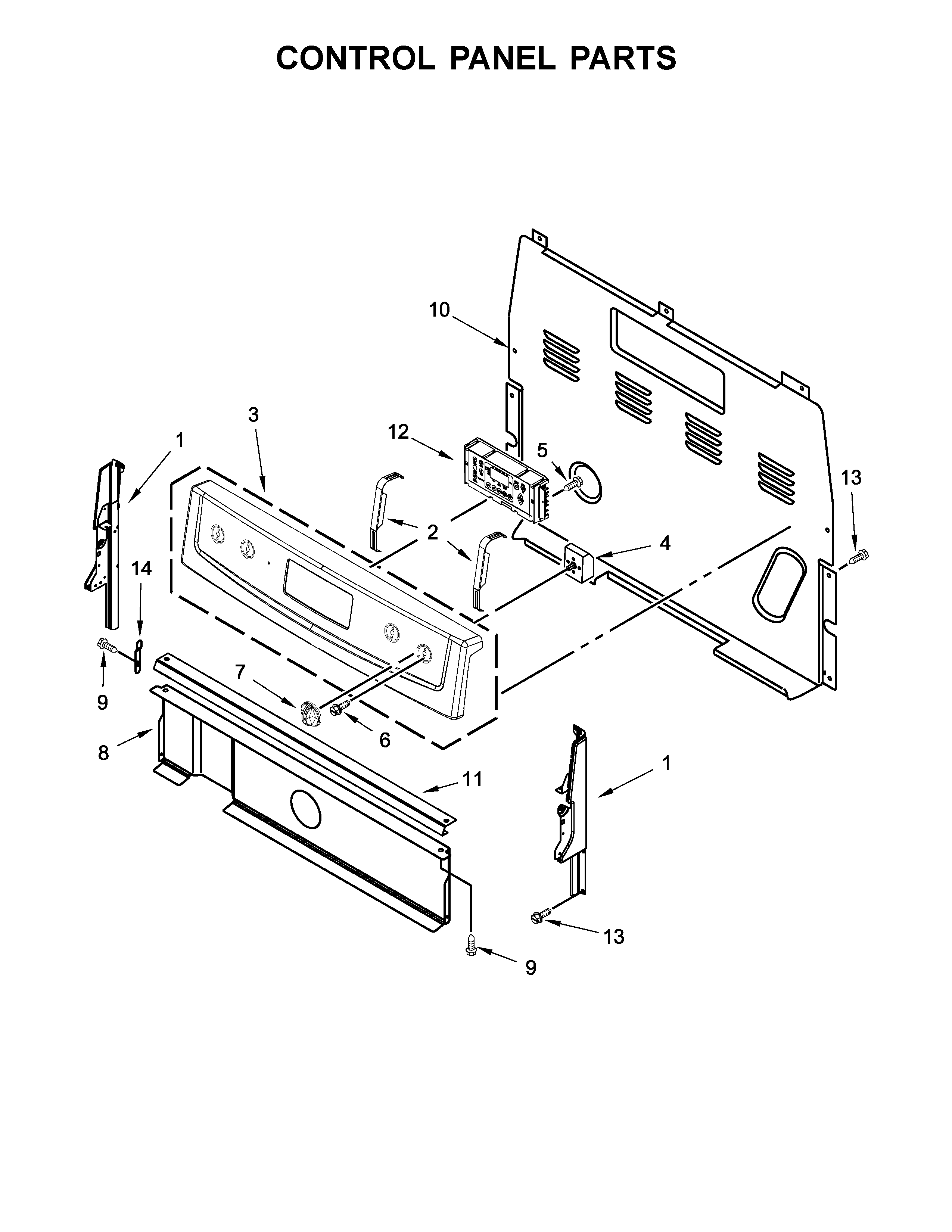 Amana ACR4503SFS0 control panel parts diagram