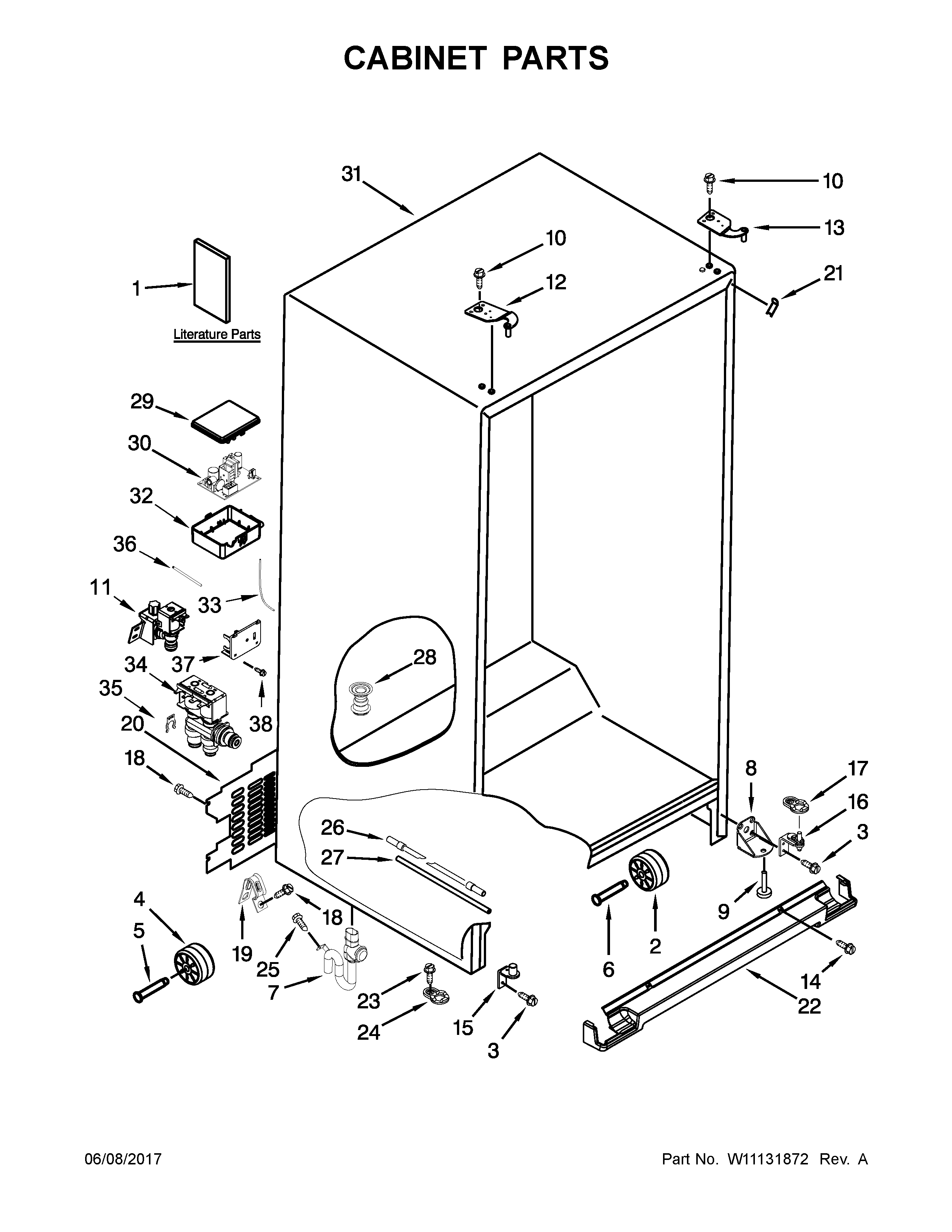 Maytag MSS26C6MEZ00 cabinet parts diagram