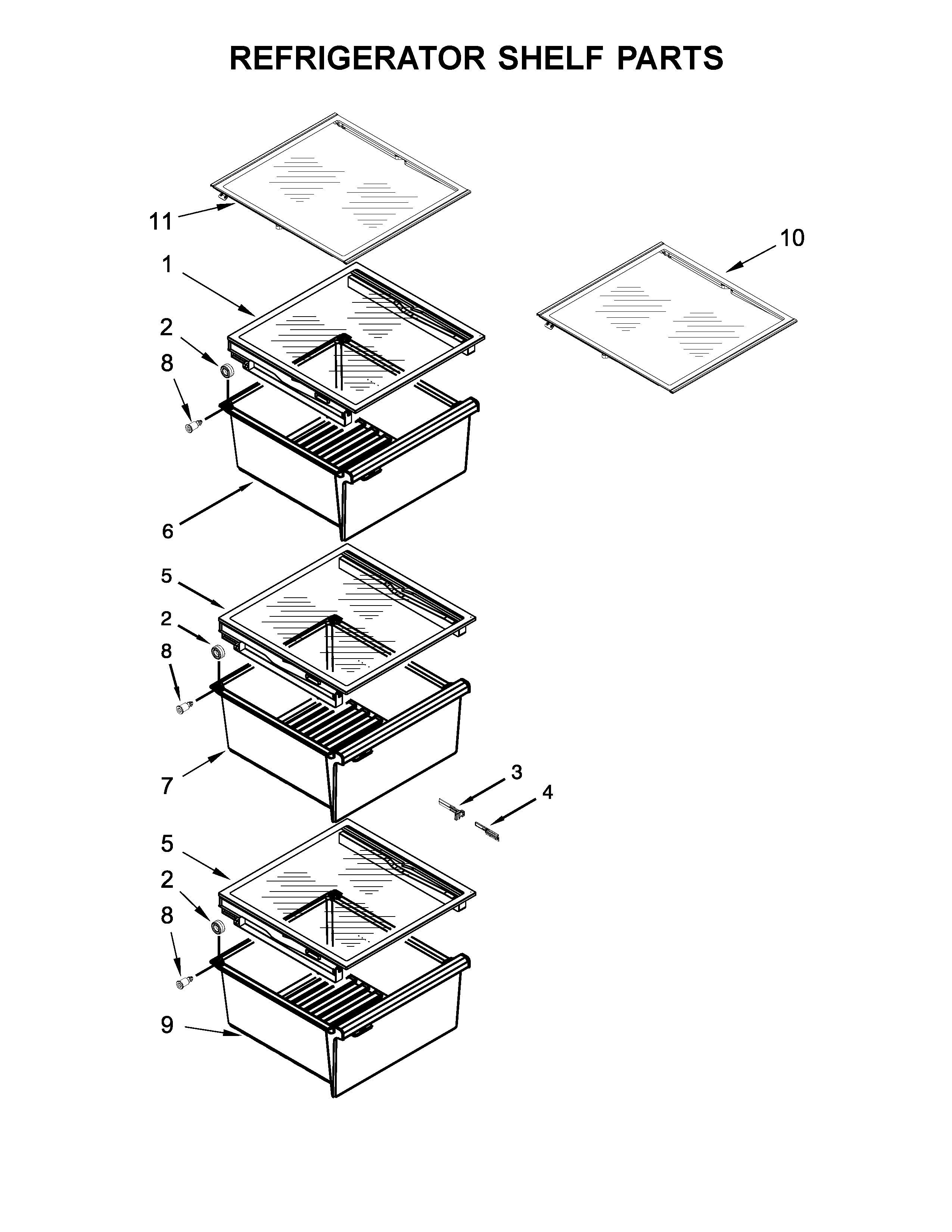 Maytag MSS26C6MEZ00 refrigerator shelf parts diagram