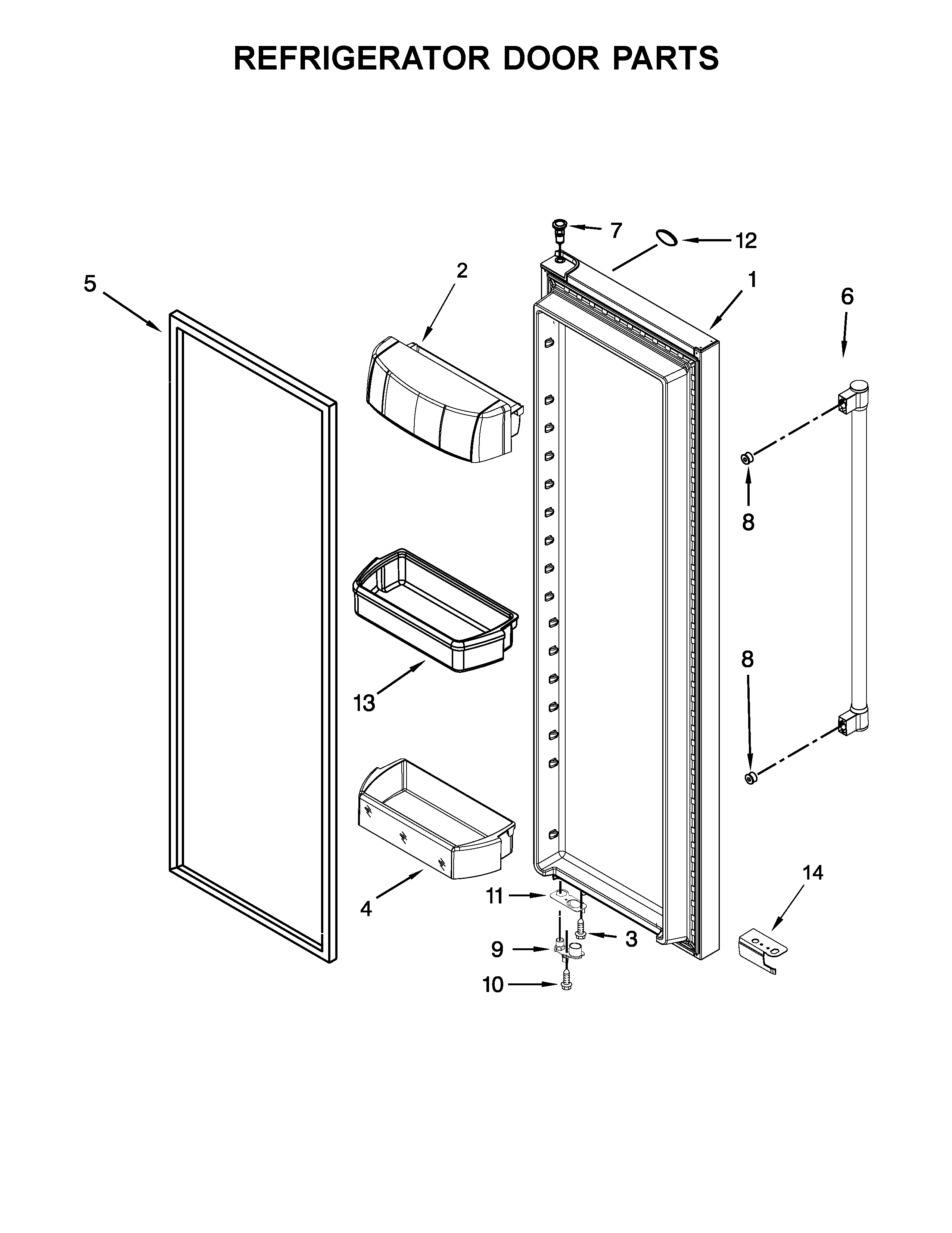 Maytag MSS26C6MEZ00 refrigerator door parts diagram
