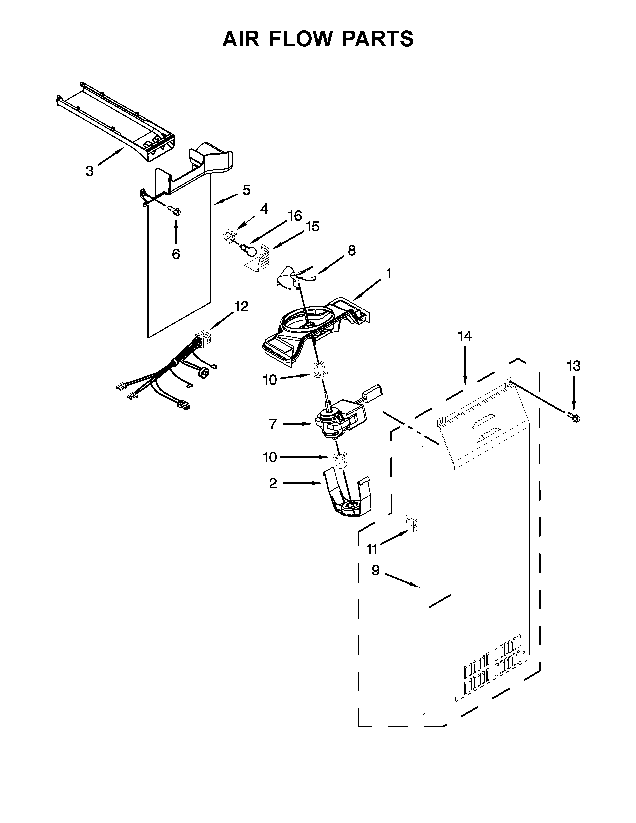 Maytag MSS26C6MEZ00 air flow parts diagram