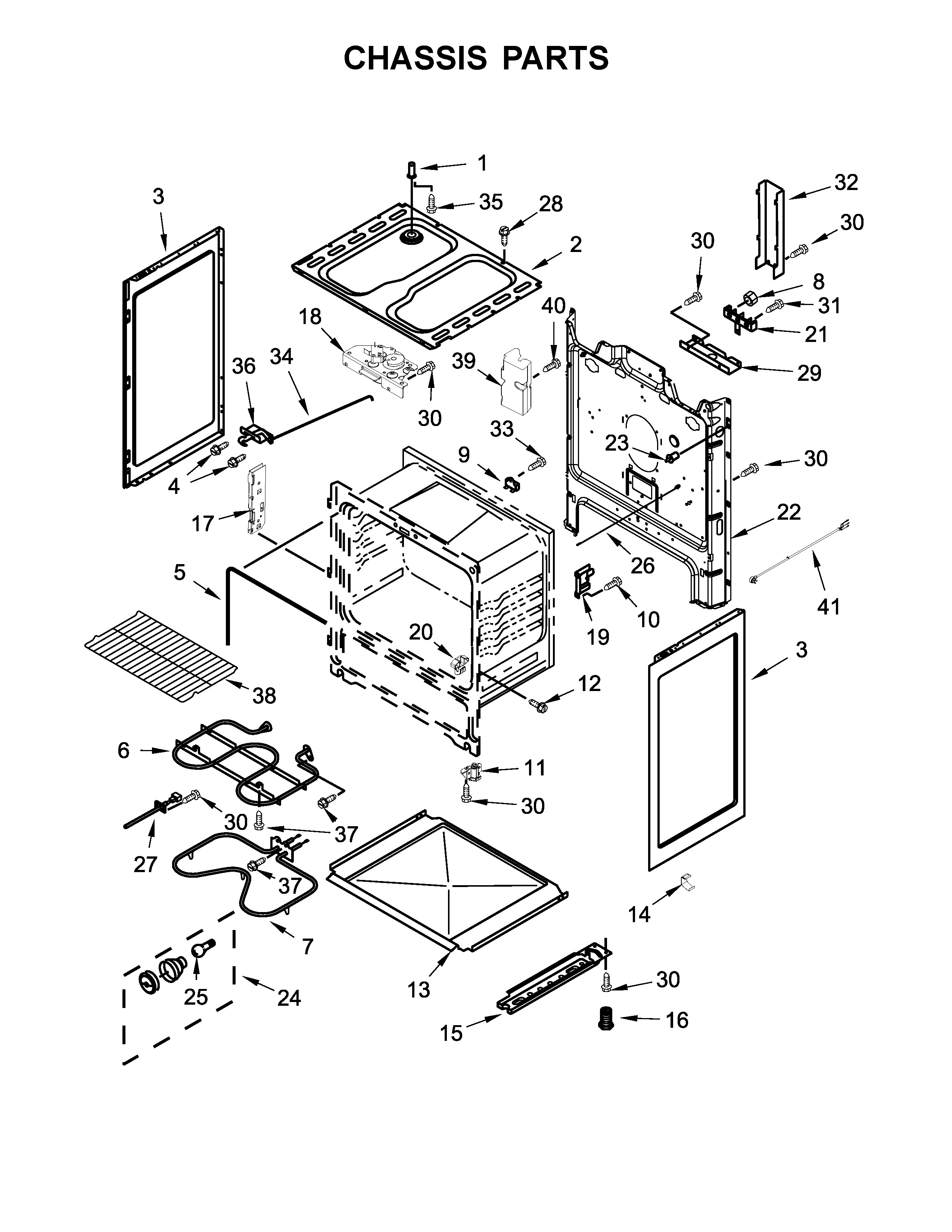 Amana YACR4503SFW1 chassis parts diagram