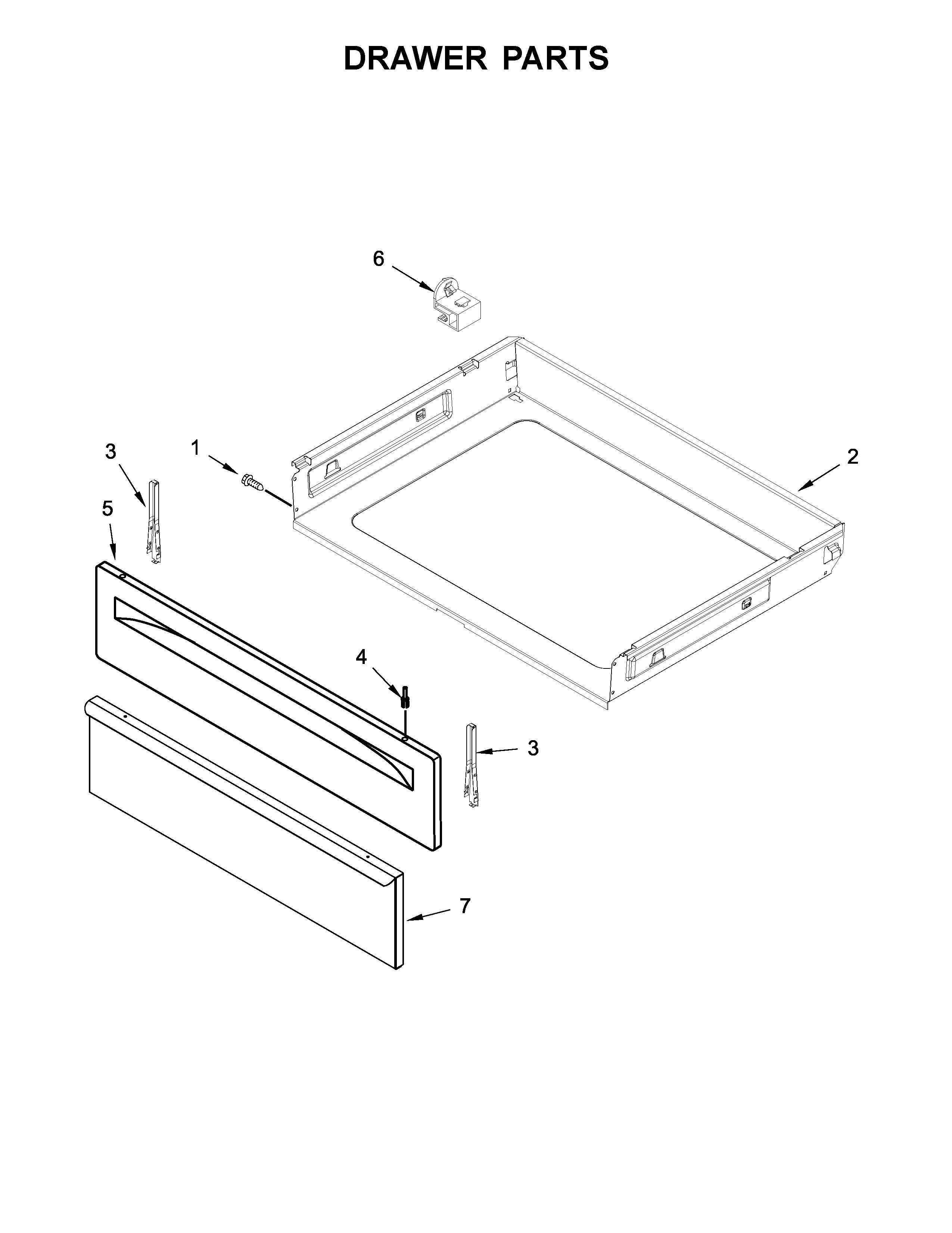 Amana YACR4503SFW1 drawer parts diagram