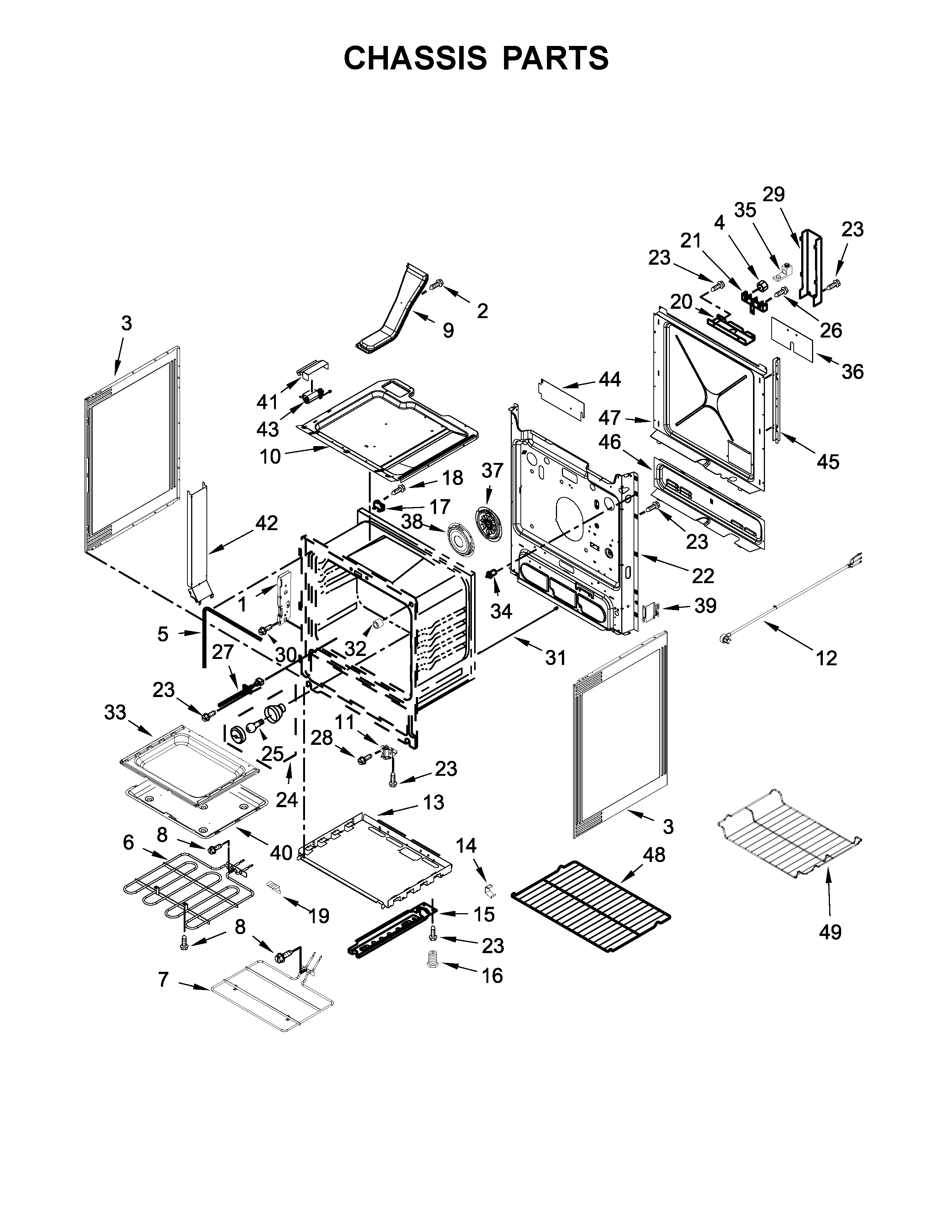 Maytag YMES8800FZ1 chassis parts diagram