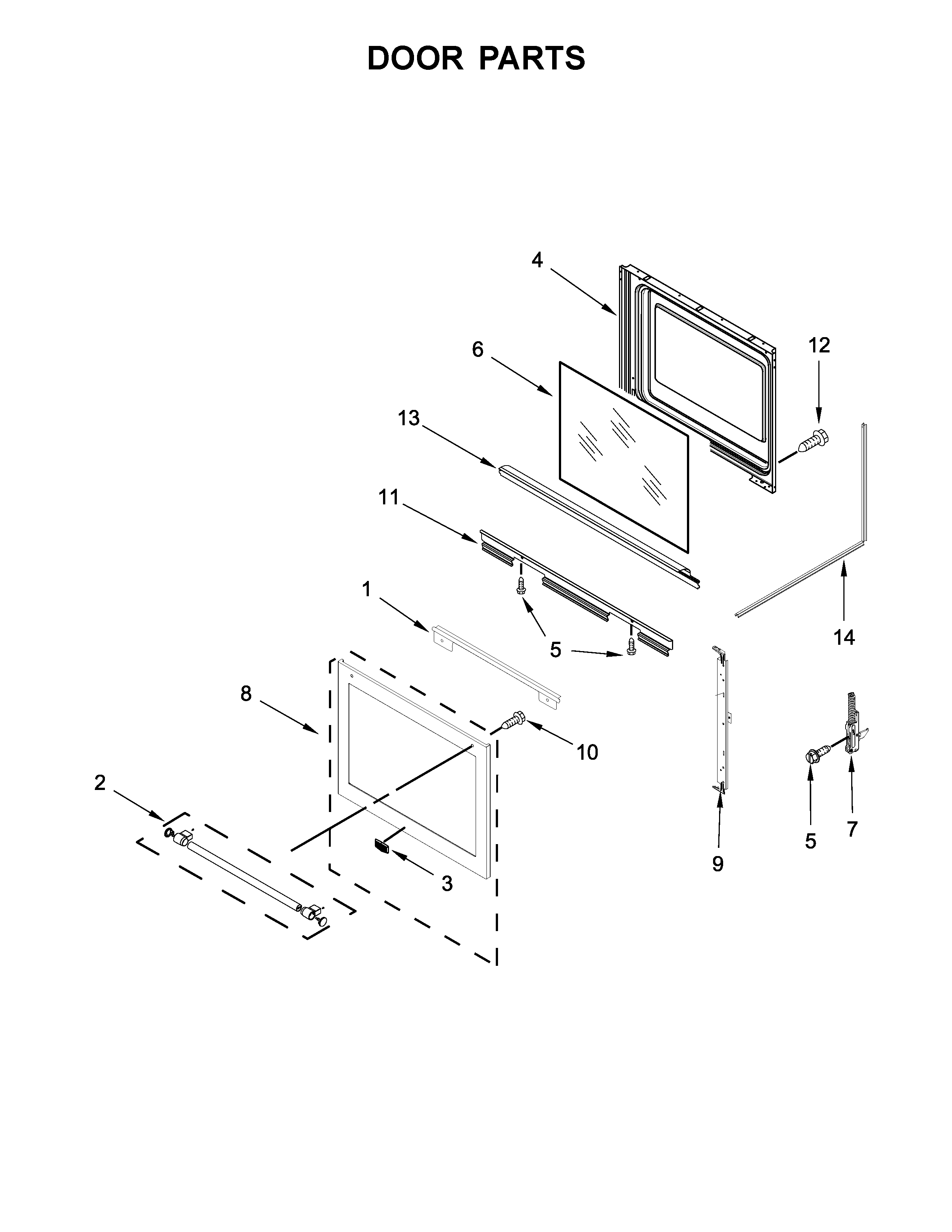 Maytag YMES8800FZ1 door parts diagram