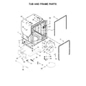 Whirlpool WDTA50SAHN0 tub and frame parts diagram