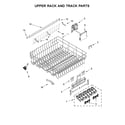 Whirlpool WDTA50SAHN0 upper rack and track parts diagram