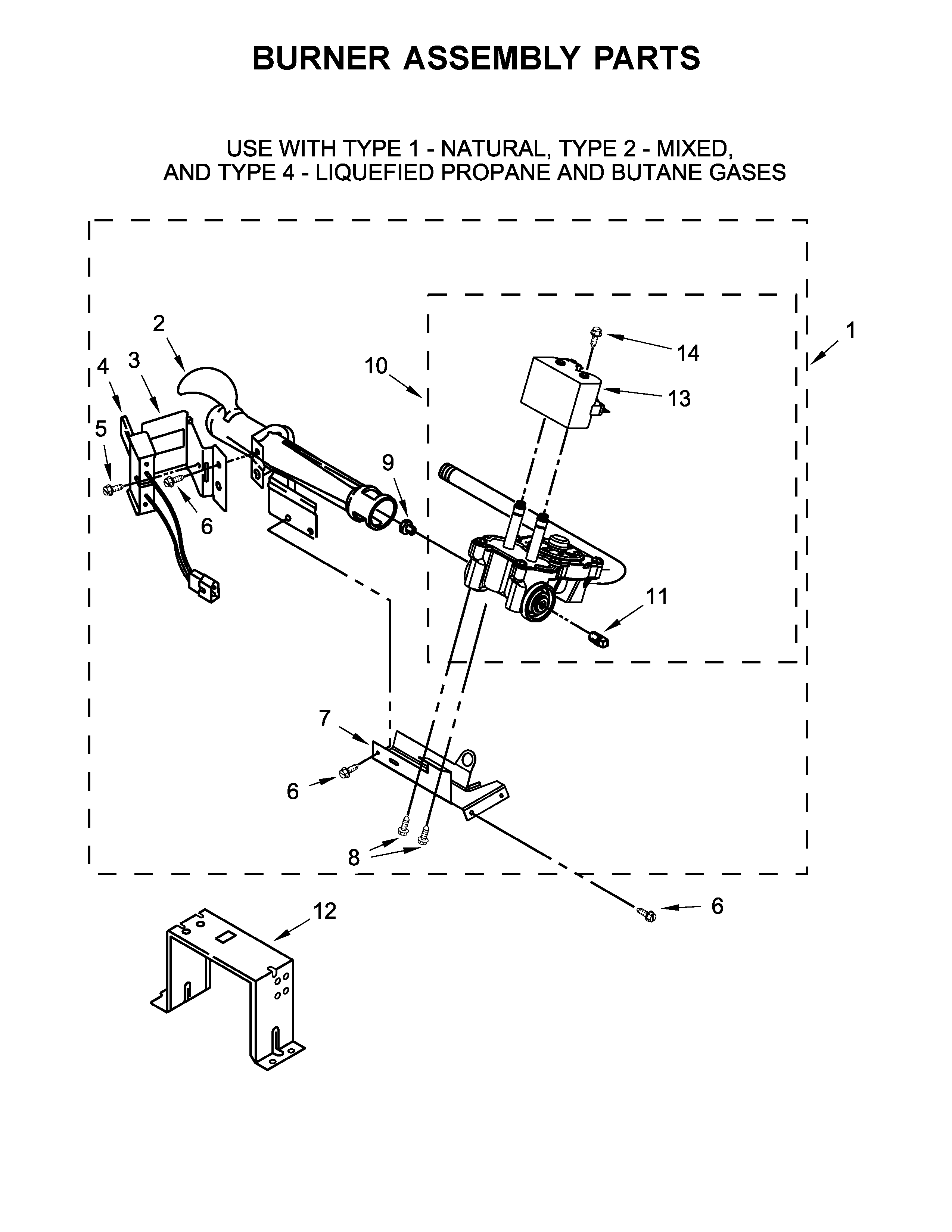 Whirlpool WGD7000DW3 burner assembly parts diagram