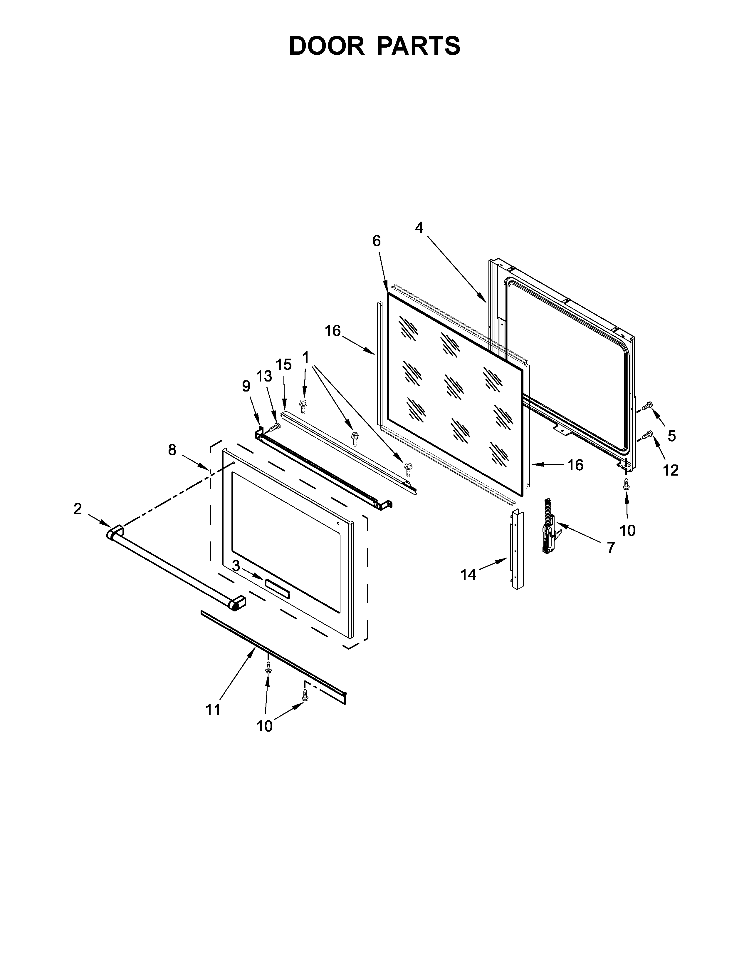 KitchenAid KSEB900ESS2 door parts diagram