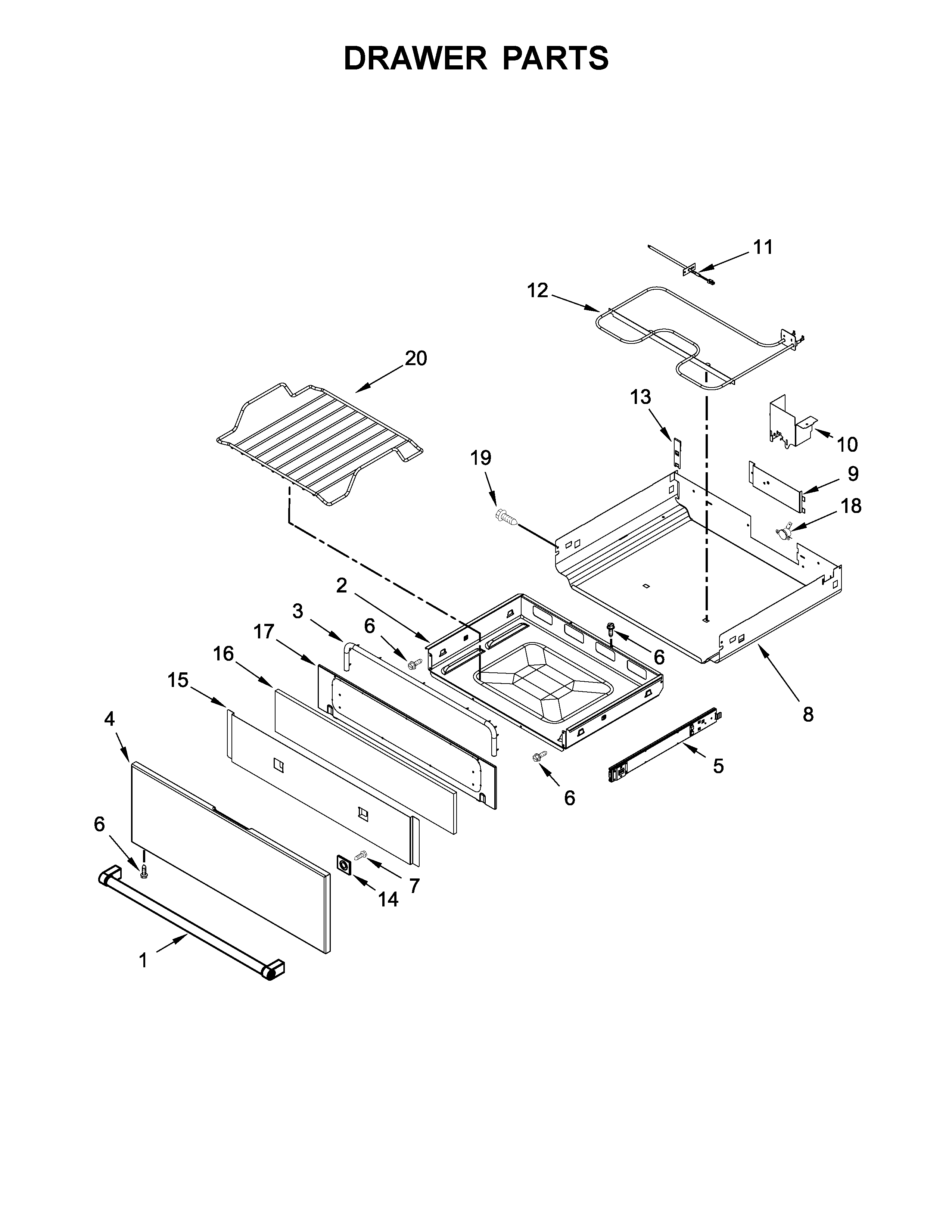 KitchenAid KSEB900ESS2 drawer parts diagram