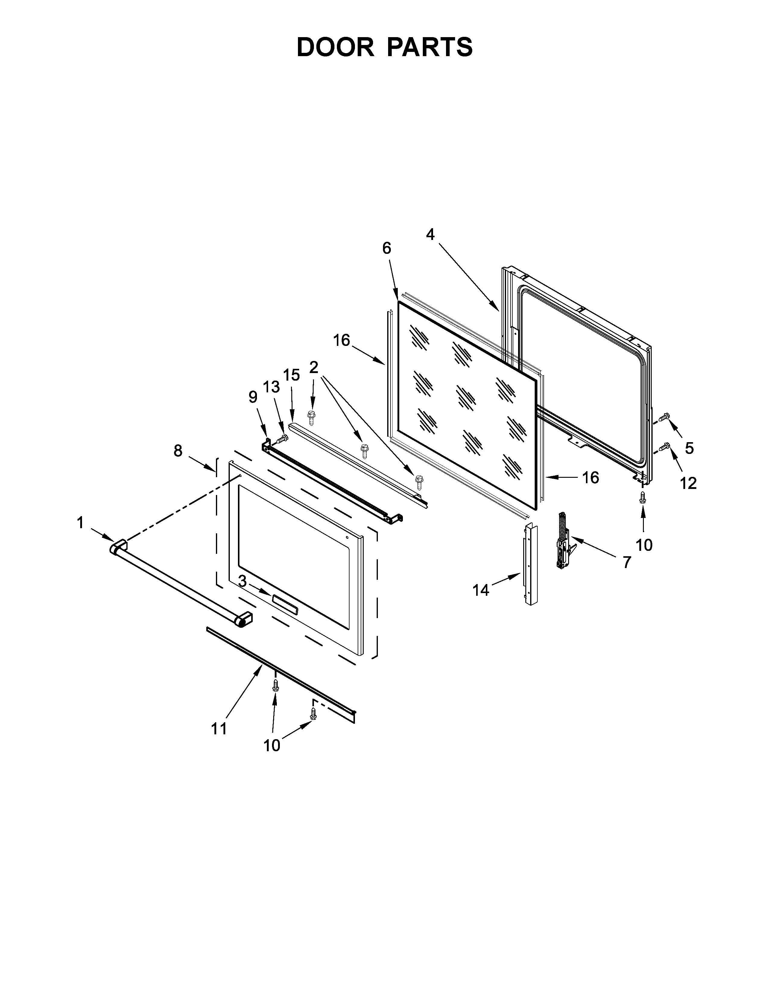 KitchenAid KSEG700EBS2 door parts diagram