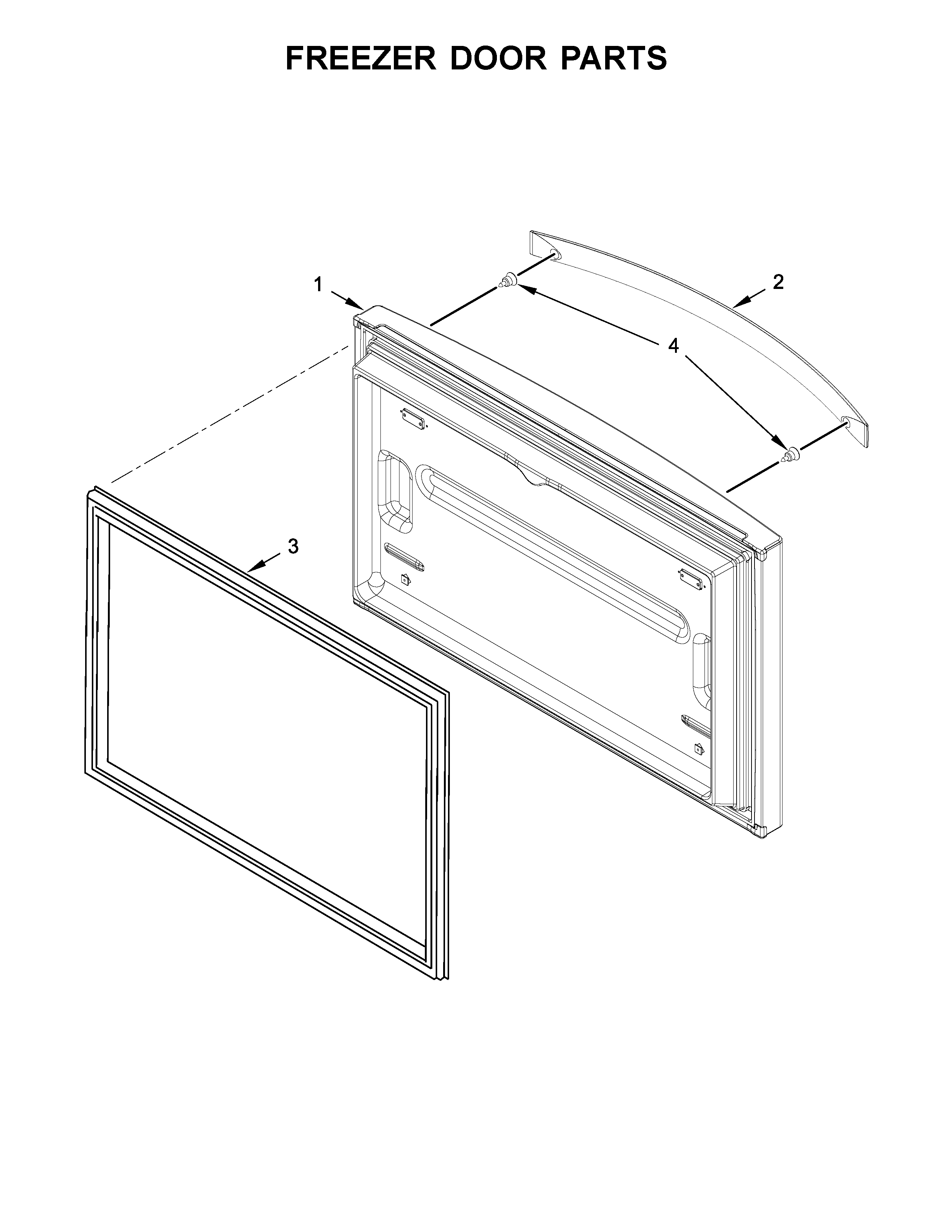 Whirlpool WRF532SNHV00 freezer door parts diagram