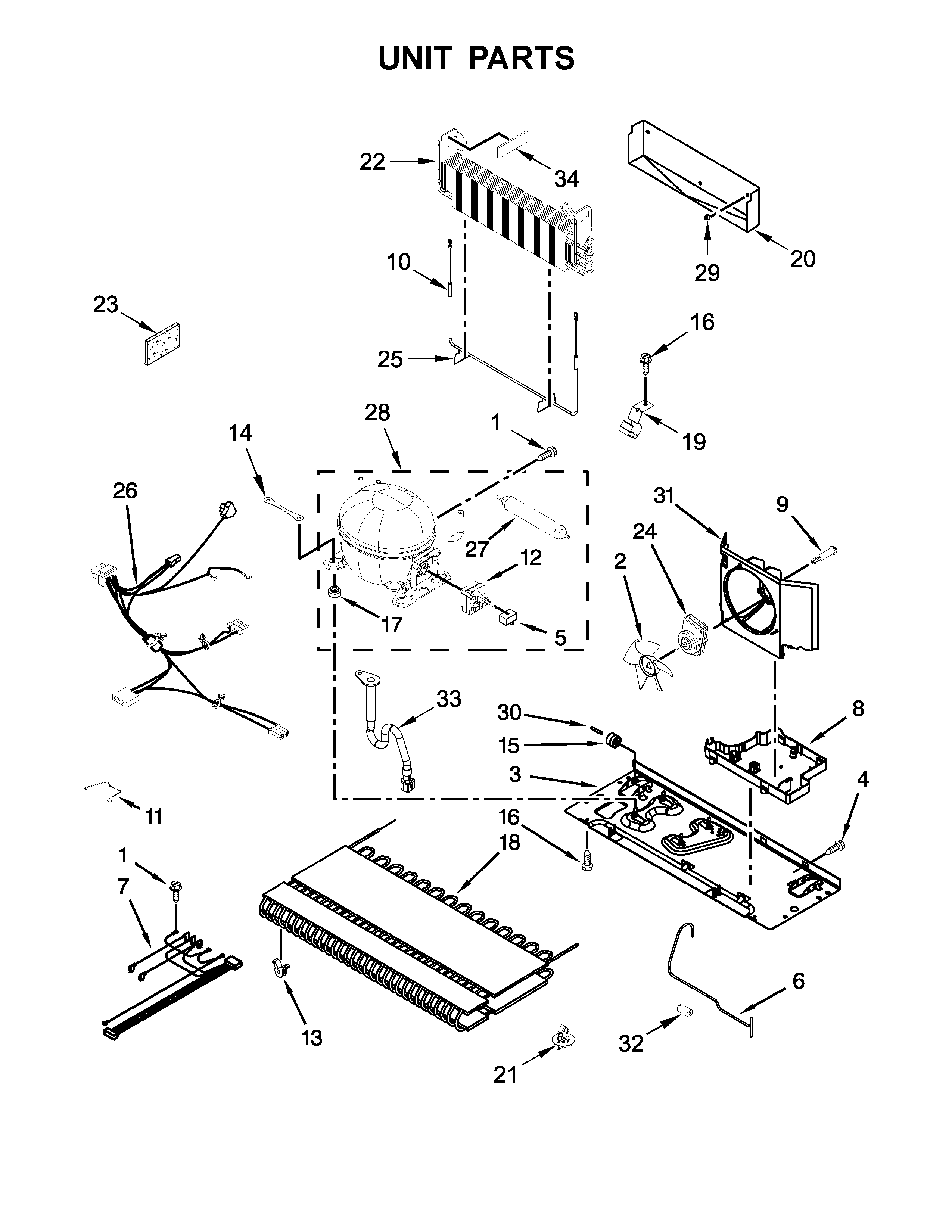 Whirlpool WRF532SNHV00 unit parts diagram