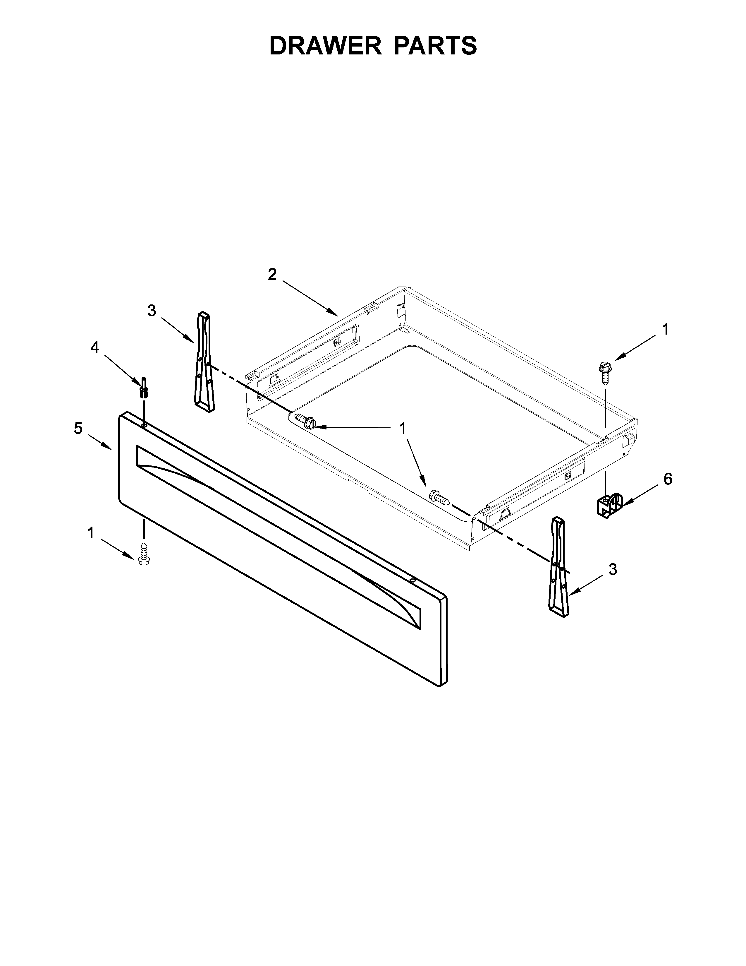 Whirlpool WFC150M0EB1 drawer parts diagram