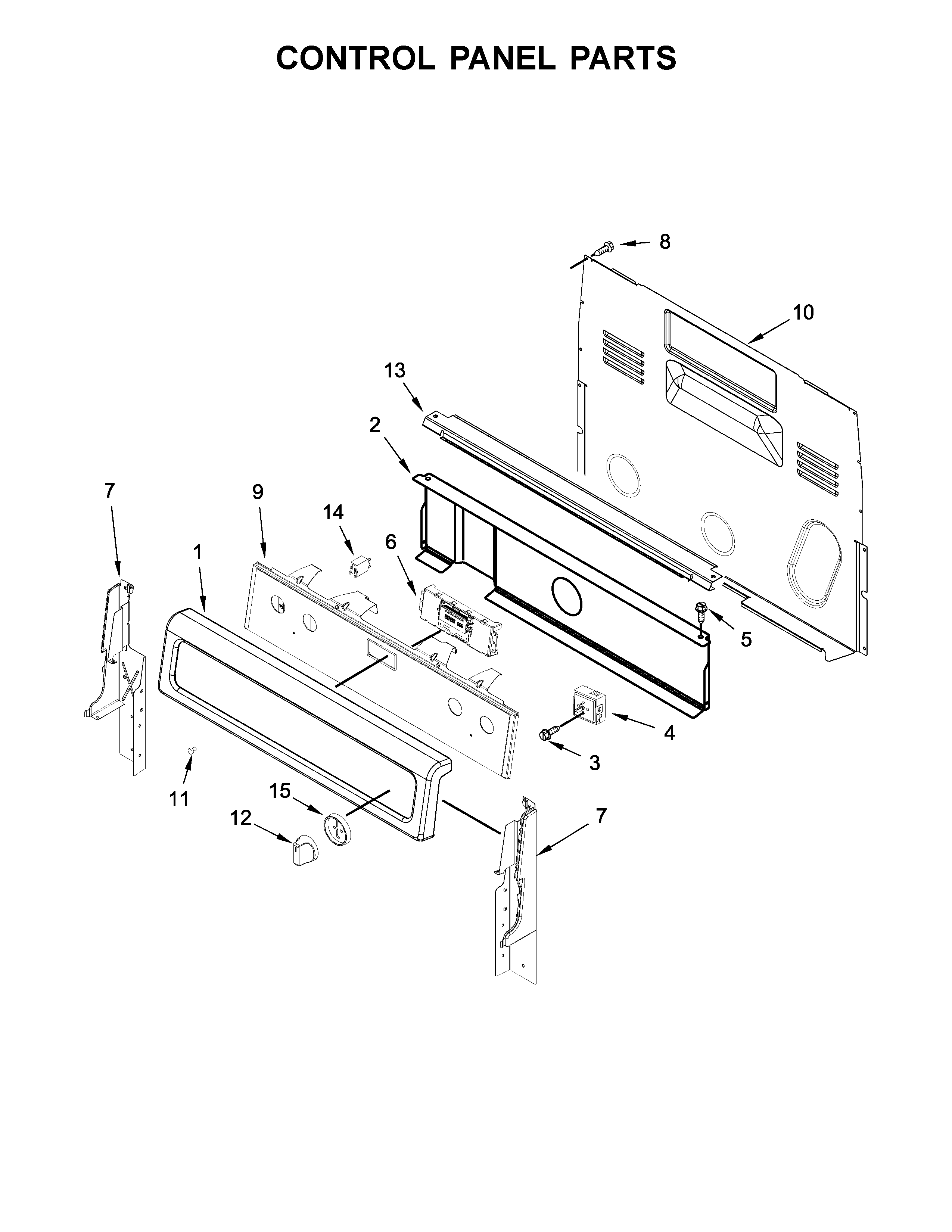 Whirlpool WFE770H0FZ1 control panel parts diagram