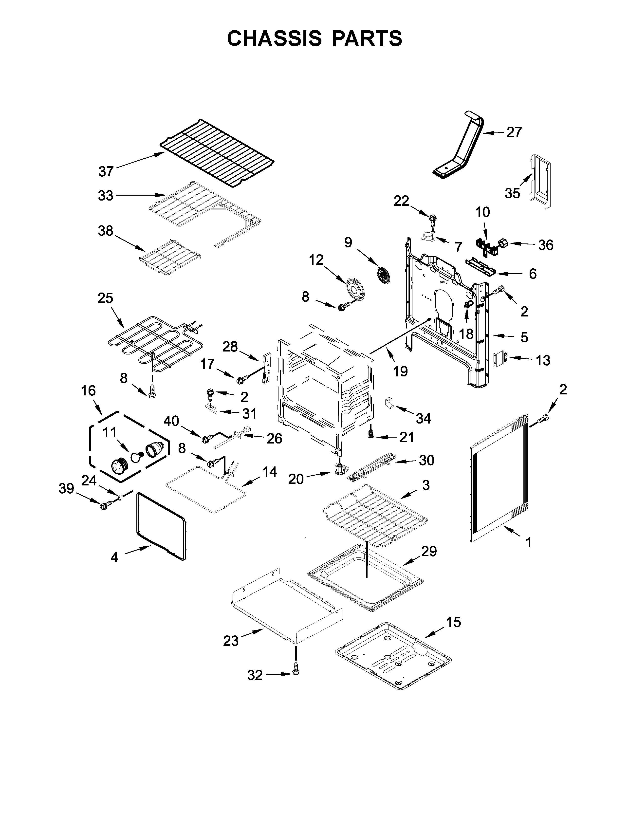 Whirlpool WFE770H0FZ1 chassis parts diagram