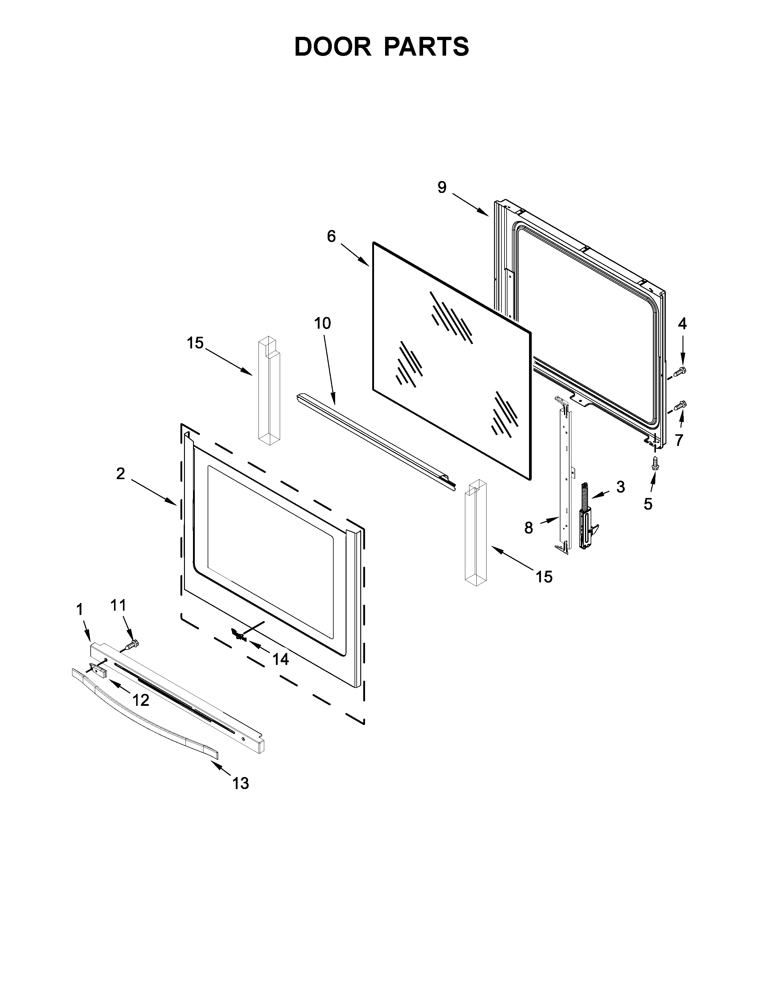 Whirlpool WFE770H0FZ1 door parts diagram