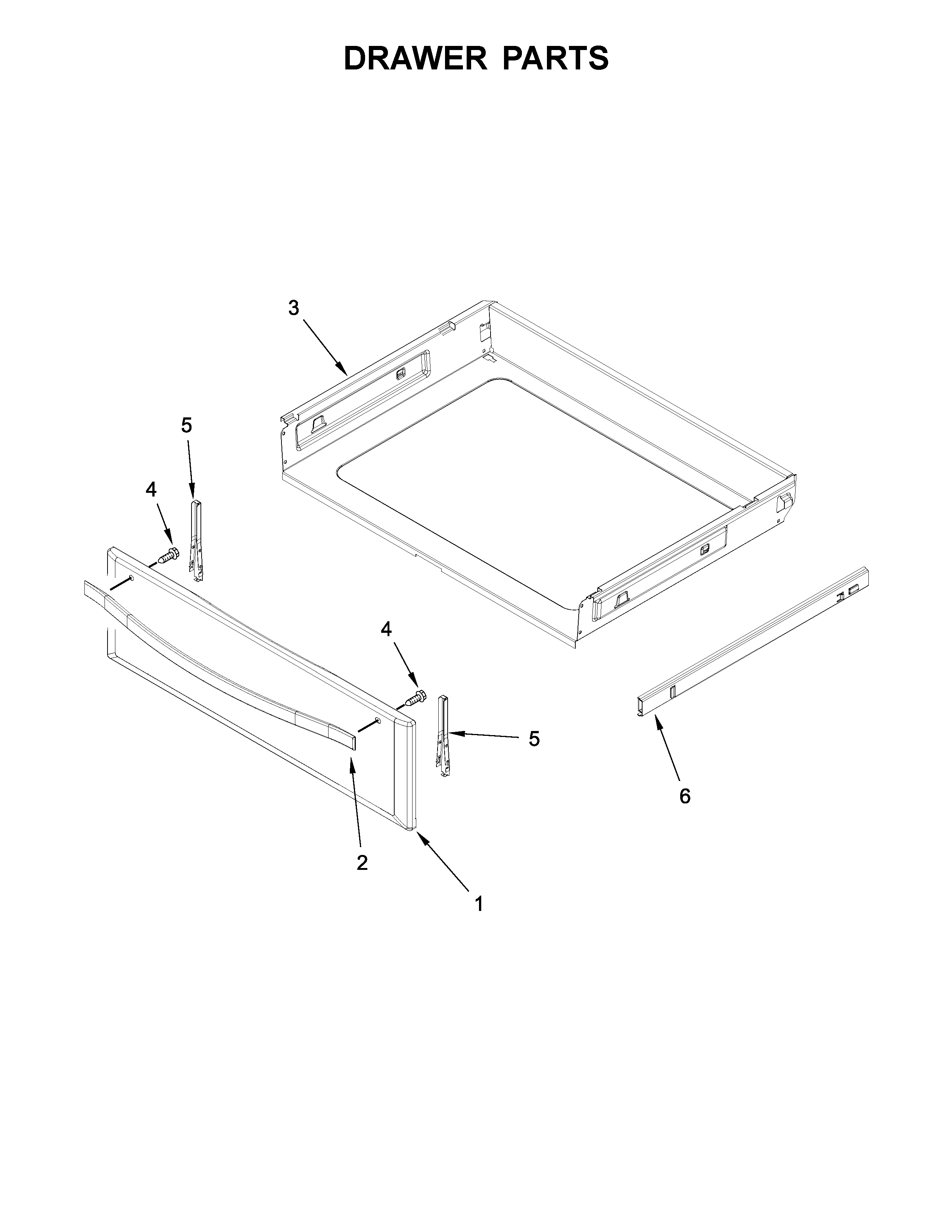 Whirlpool WFE770H0FZ1 drawer parts diagram