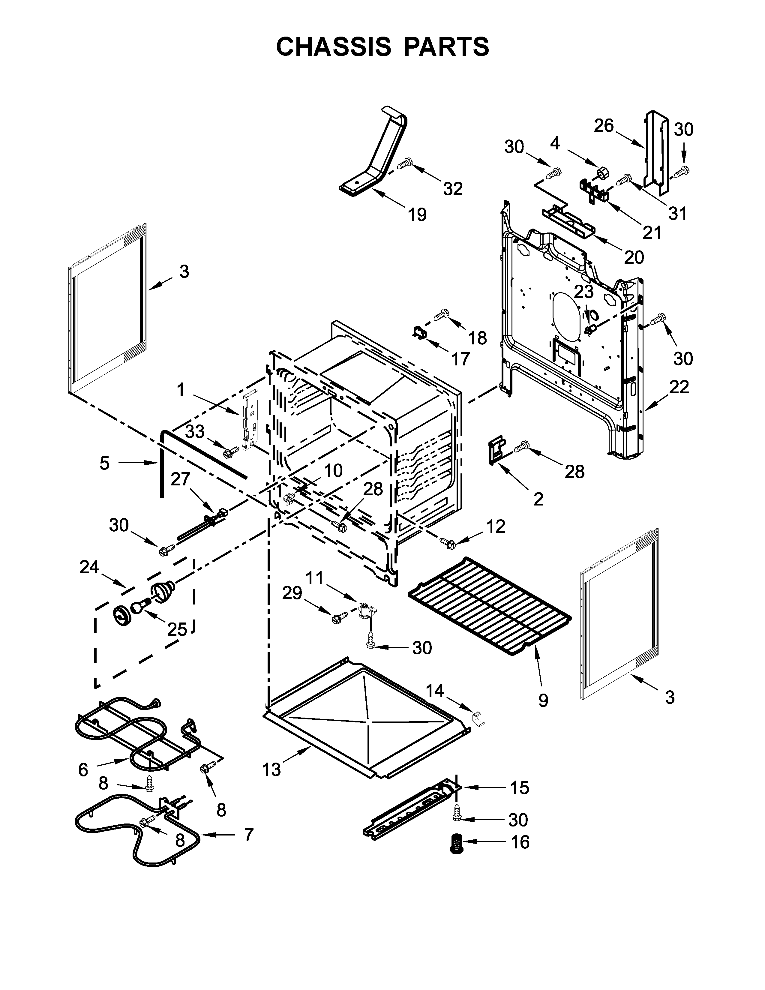 Whirlpool WFE320M0EB1 chassis parts diagram