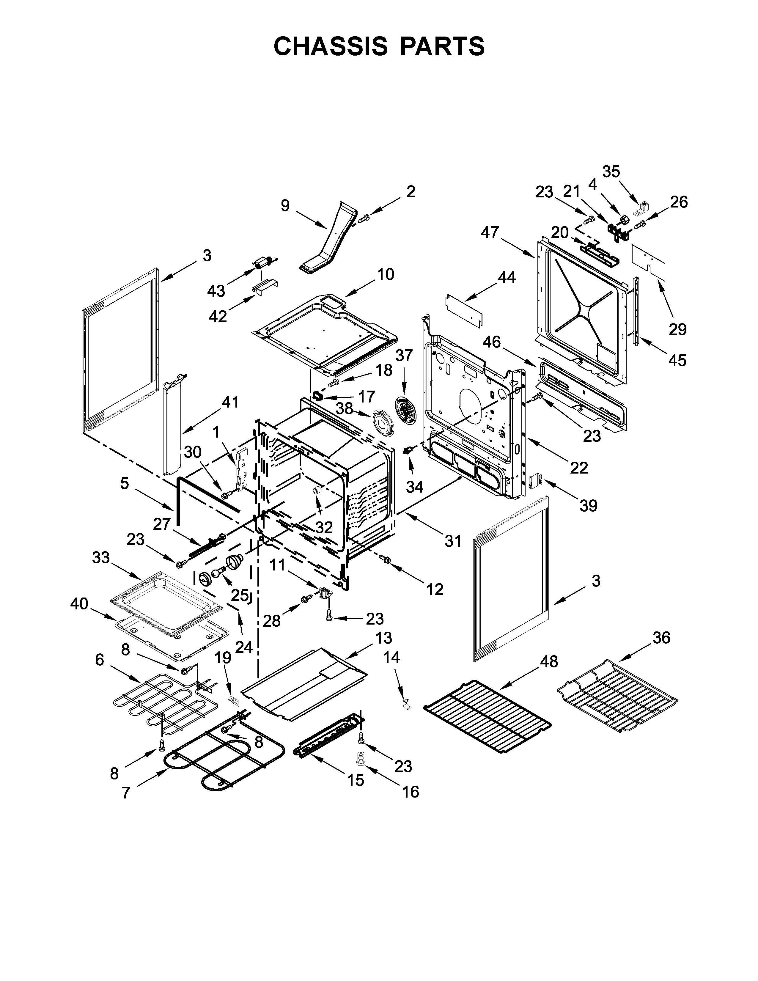 Whirlpool WEE745H0FS1 chassis parts diagram