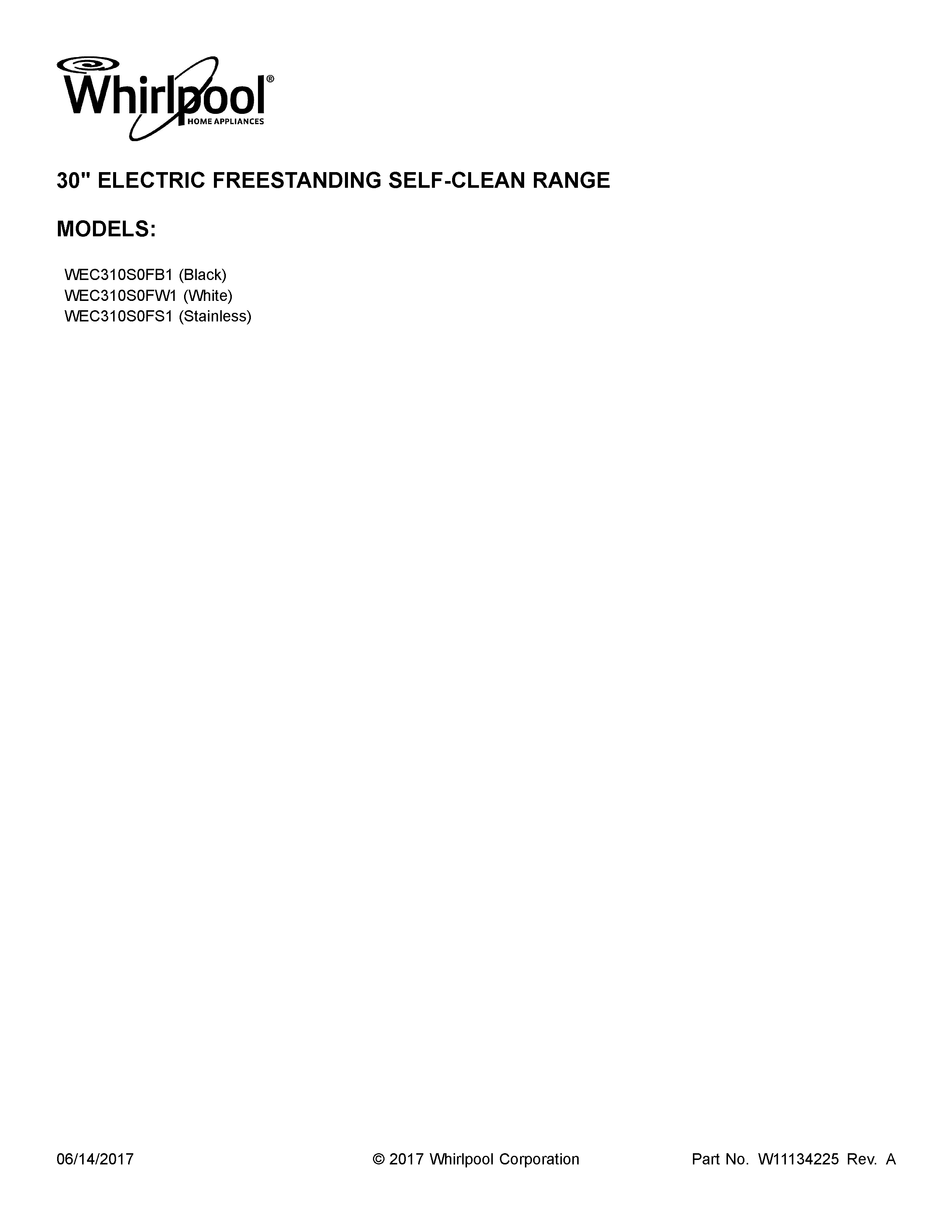 Whirlpool WEC310S0FB1 cover sheet diagram