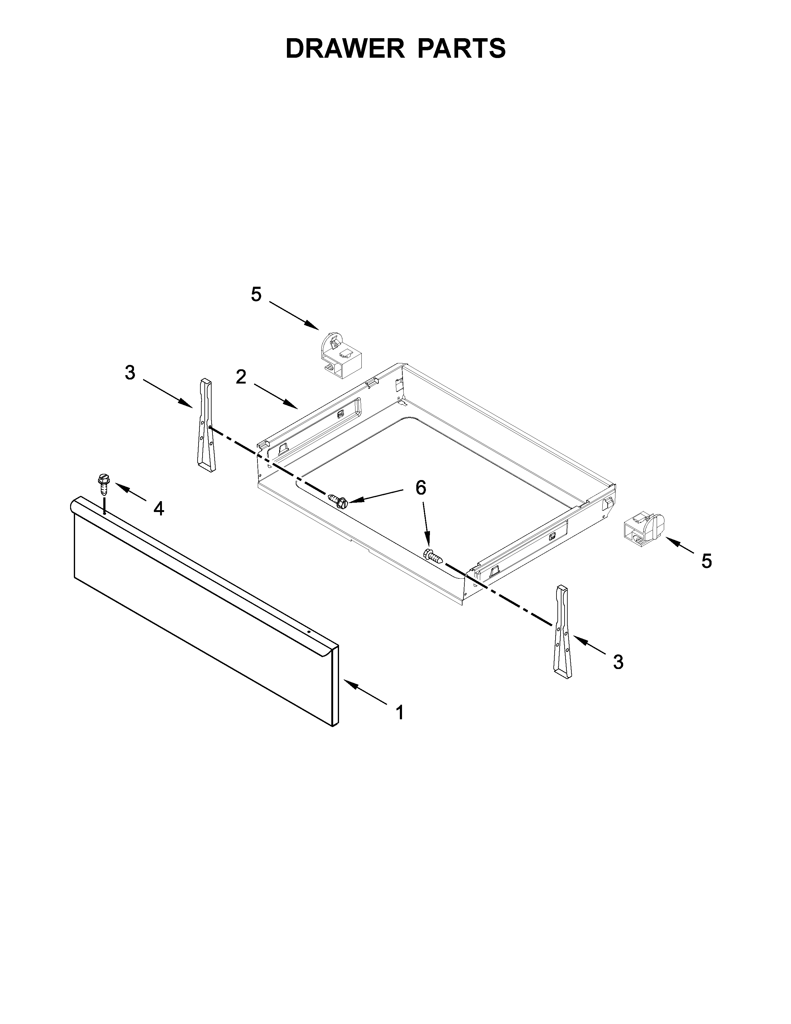 Whirlpool YWFE510S0ES1 drawer parts diagram