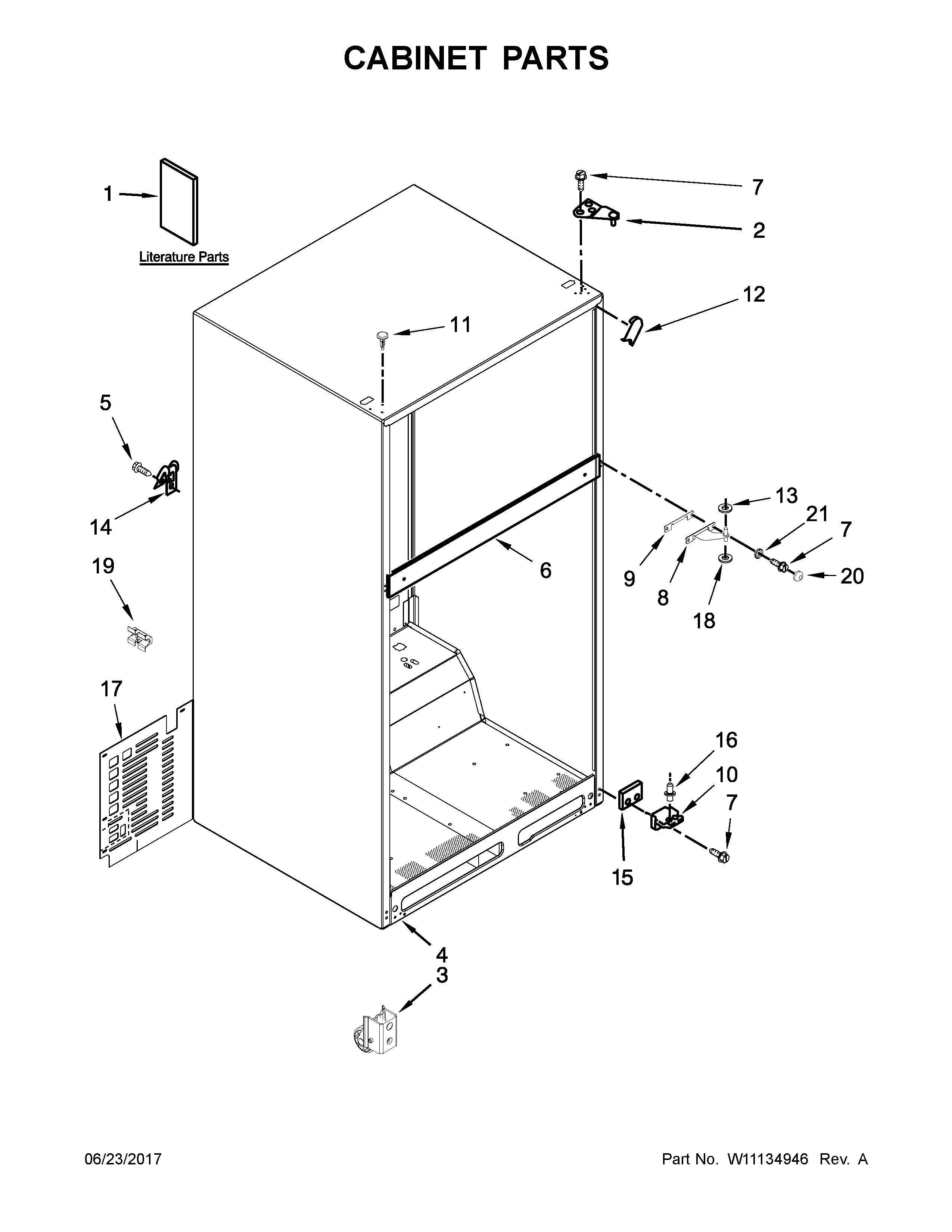 Ikea IRT134FDW00 cabinet parts diagram
