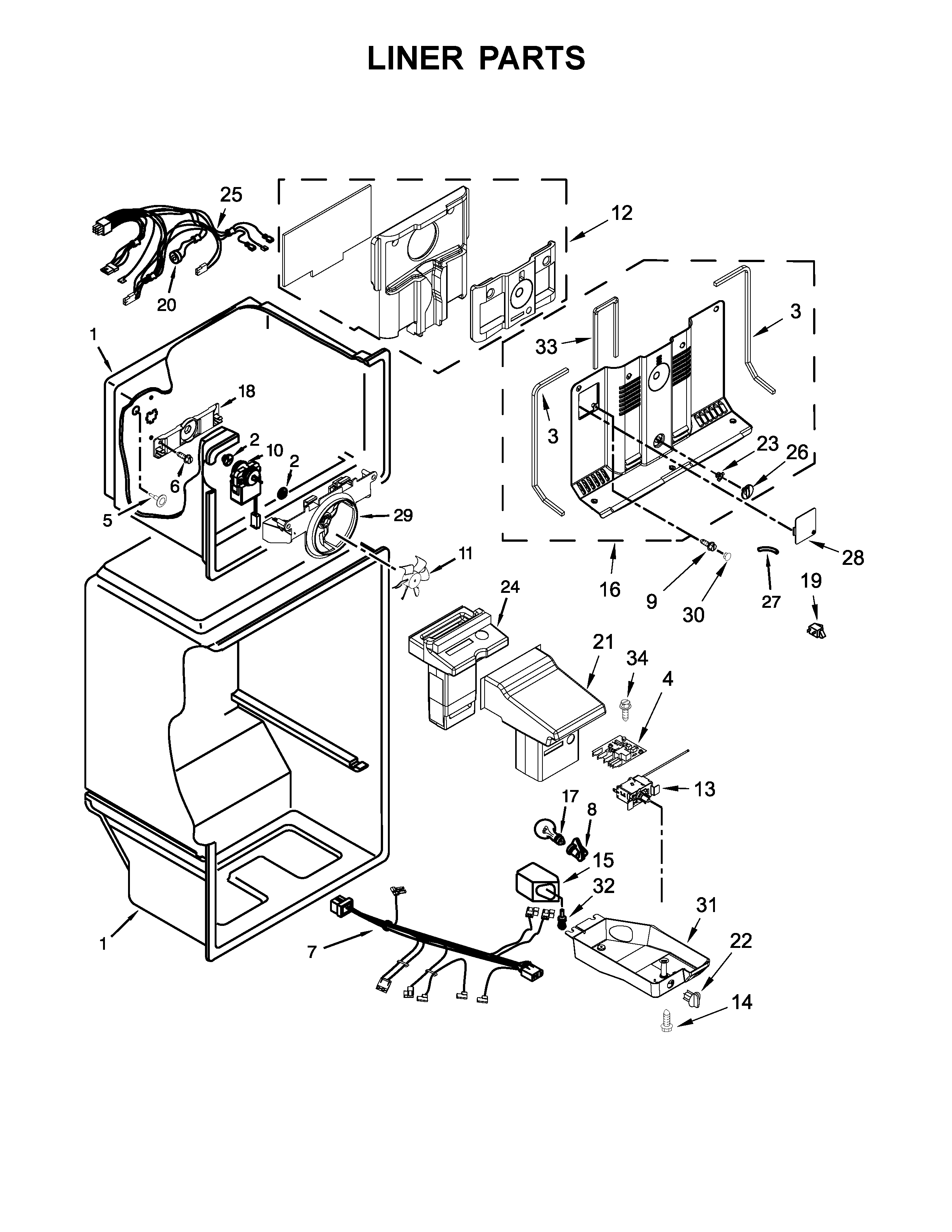 Ikea IRT134FDW00 liner parts diagram