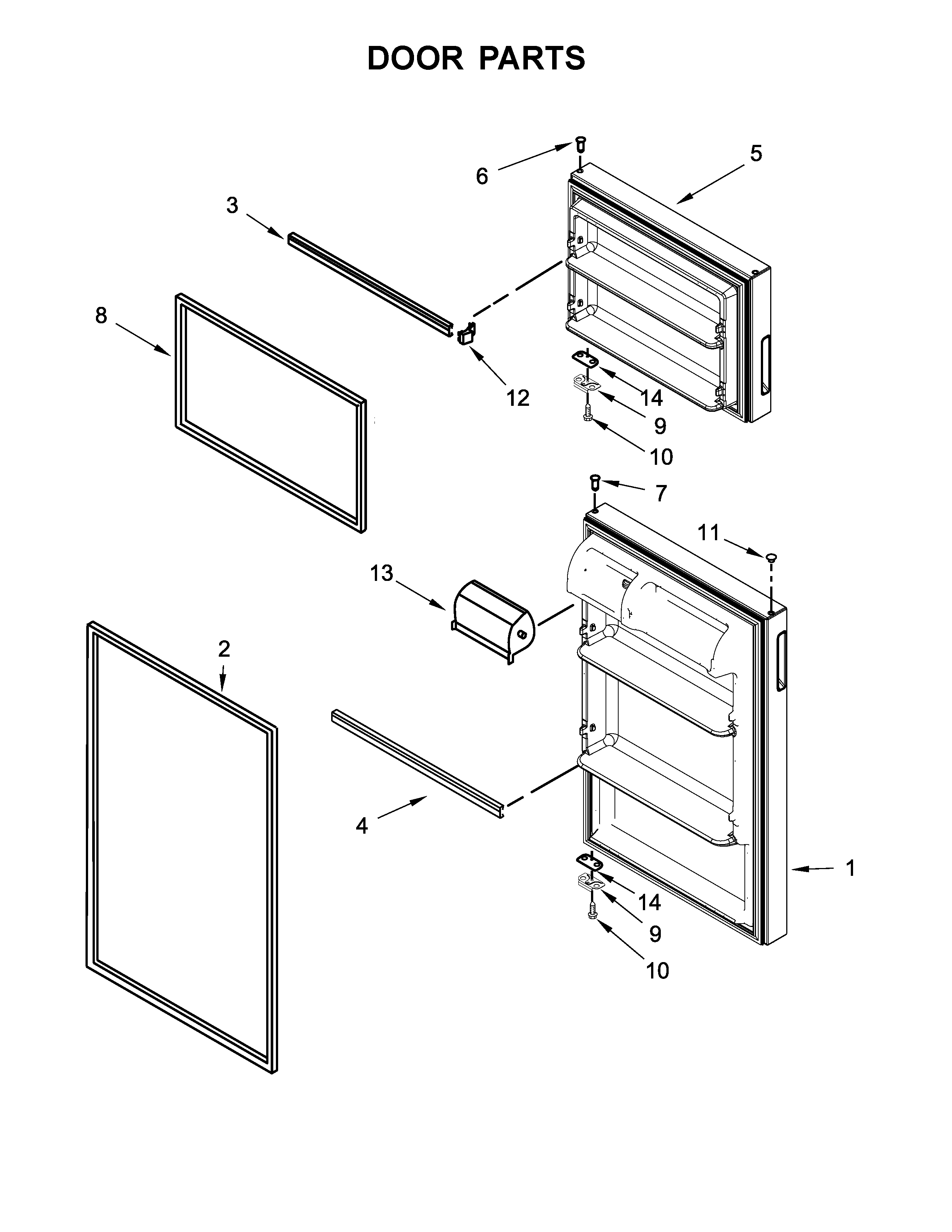 Ikea IRT134FDW00 door parts diagram