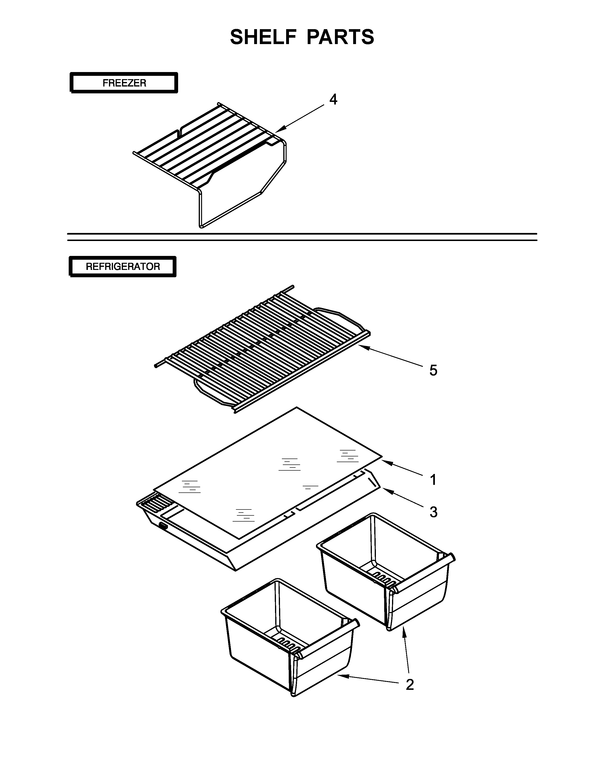 Ikea IRT134FDW00 shelf parts diagram