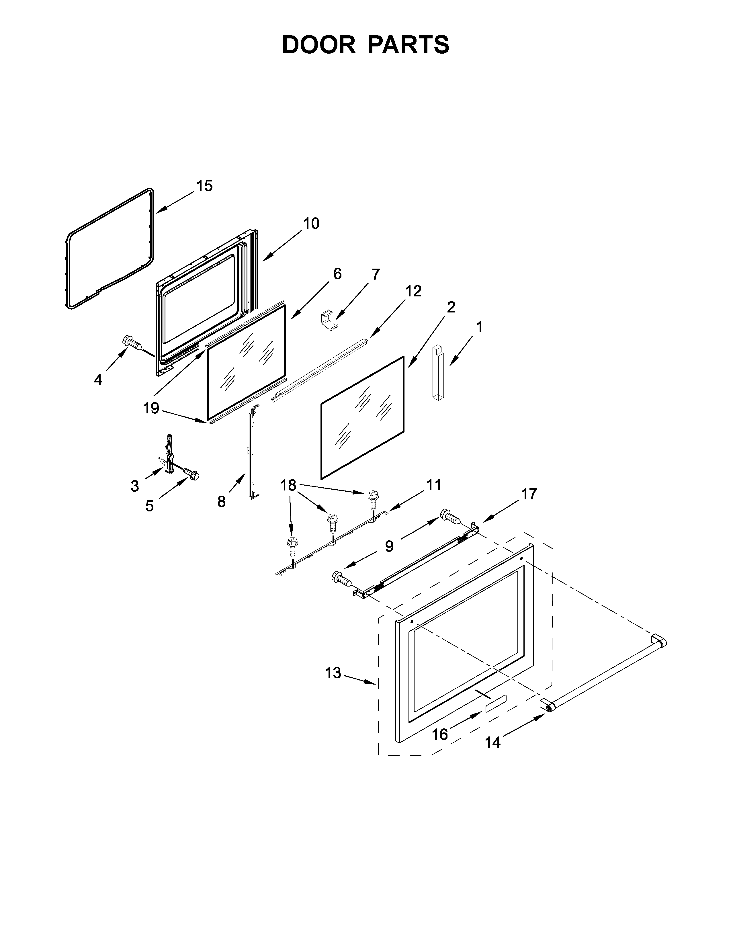 KitchenAid YKFEG500EBS2 door parts diagram