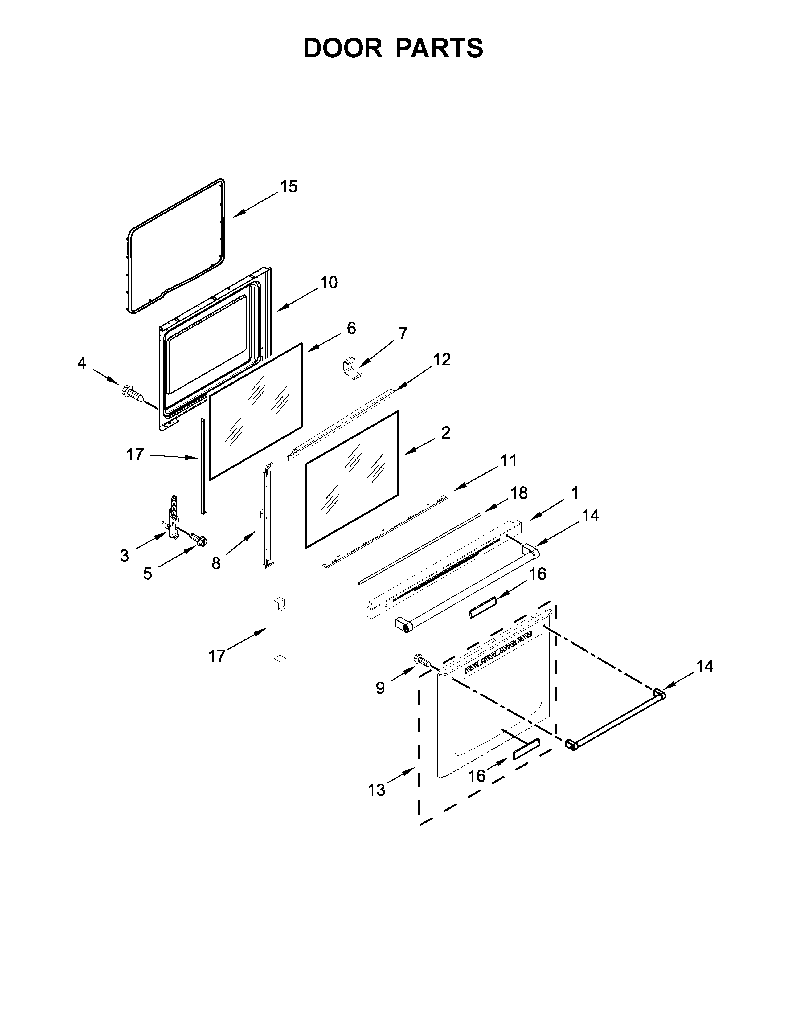 KitchenAid YKFEG500EWH2 door parts diagram