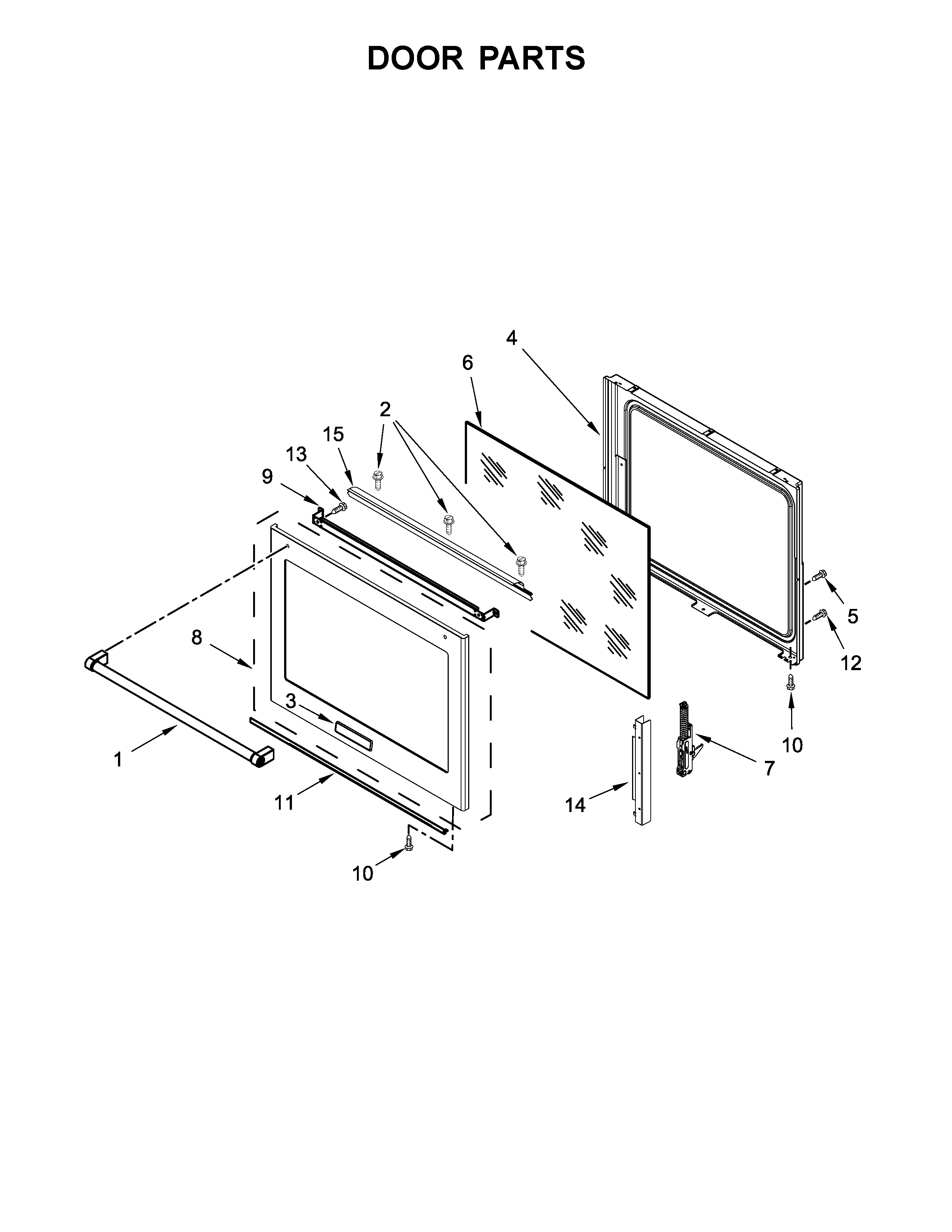 KitchenAid YKSEG700EBS2 door parts diagram